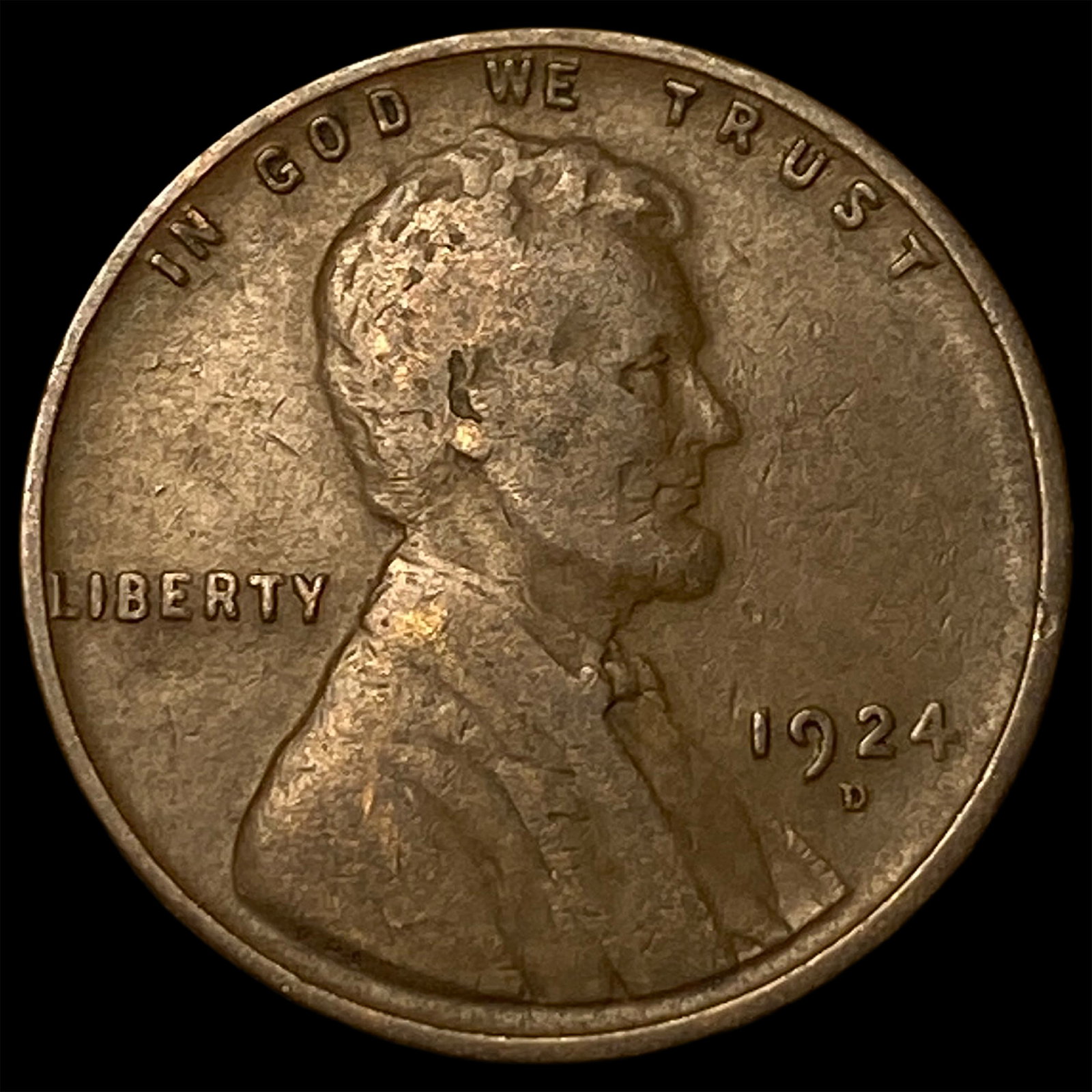 1924-D BN Lincoln Wheat Cent NEARLY UNCIRCULATED: 1924-D BN Lincoln Wheat Cent NEARLY UNCIRCULATED