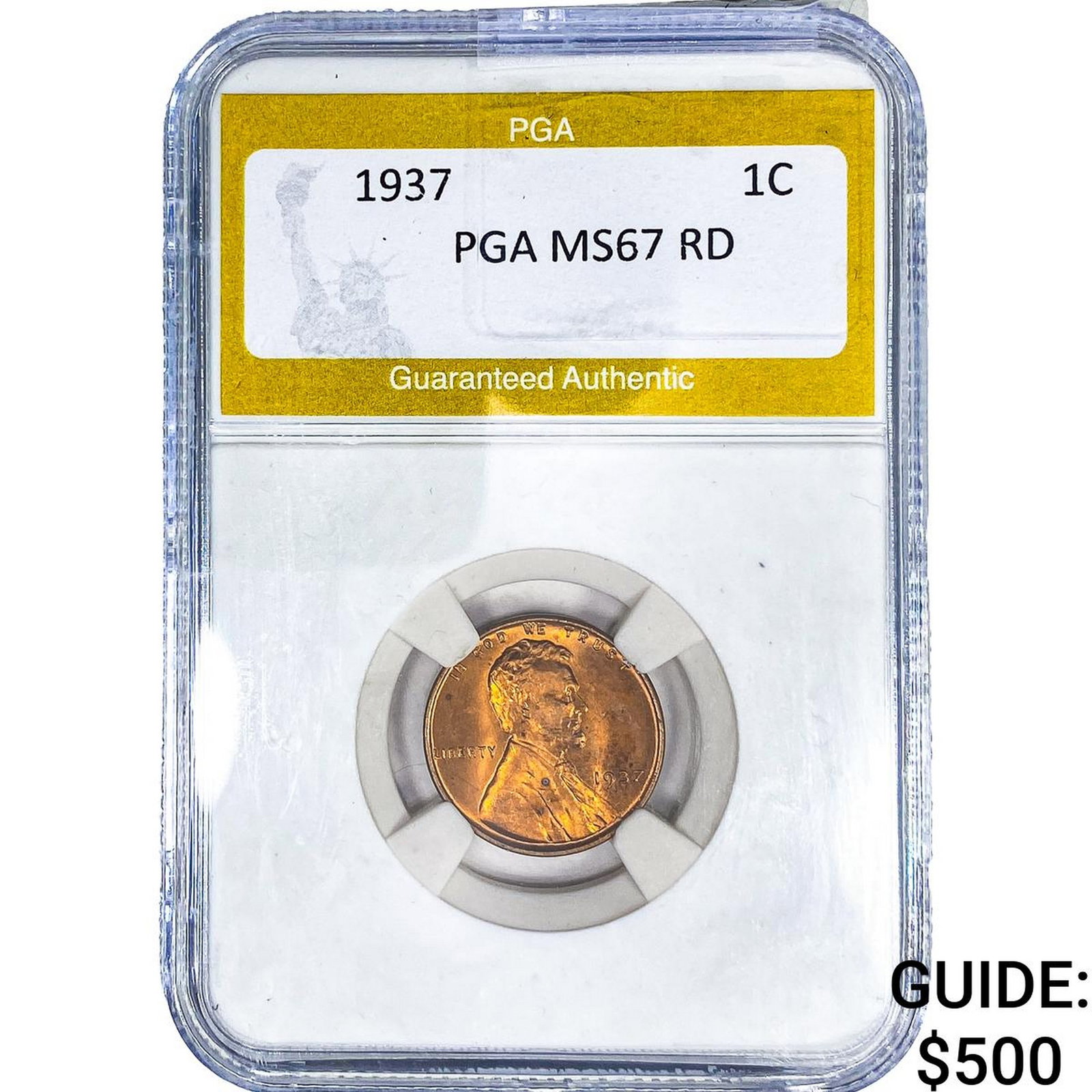 1937 Wheat Cent PGA MS67 RD: 1937 Wheat Cent PGA MS67 RD