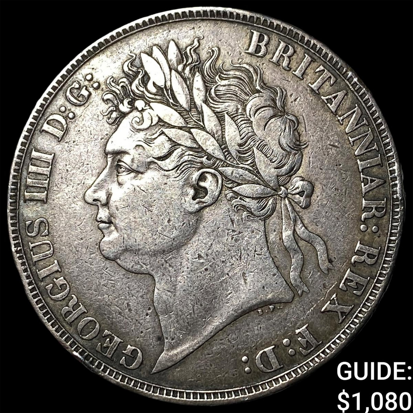 1821 Great Britain Silver Crown Secundo [Edge] (1 of 2)