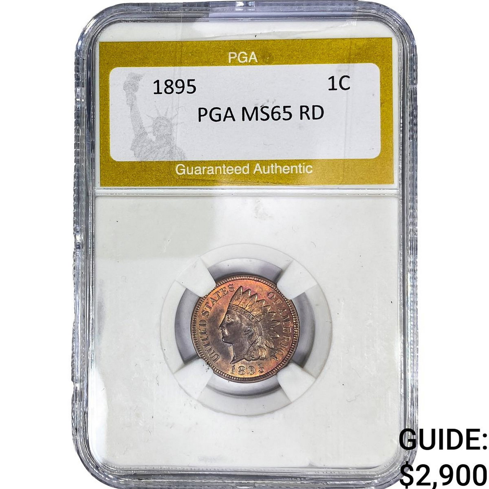 1895 Indian Head Cent PGA MS65 RD: 1895 Indian Head Cent PGA MS65 RD