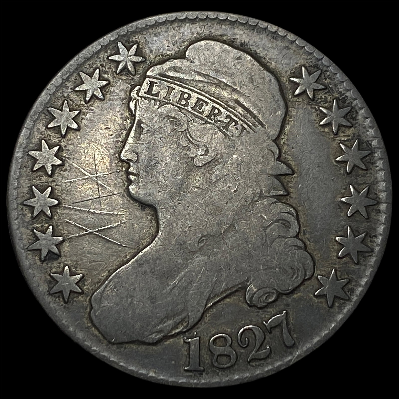 1827 Capped Bust Half Dollar LIGHTLY CIRCULATED: 1827 Capped Bust Half Dollar LIGHTLY CIRCULATED