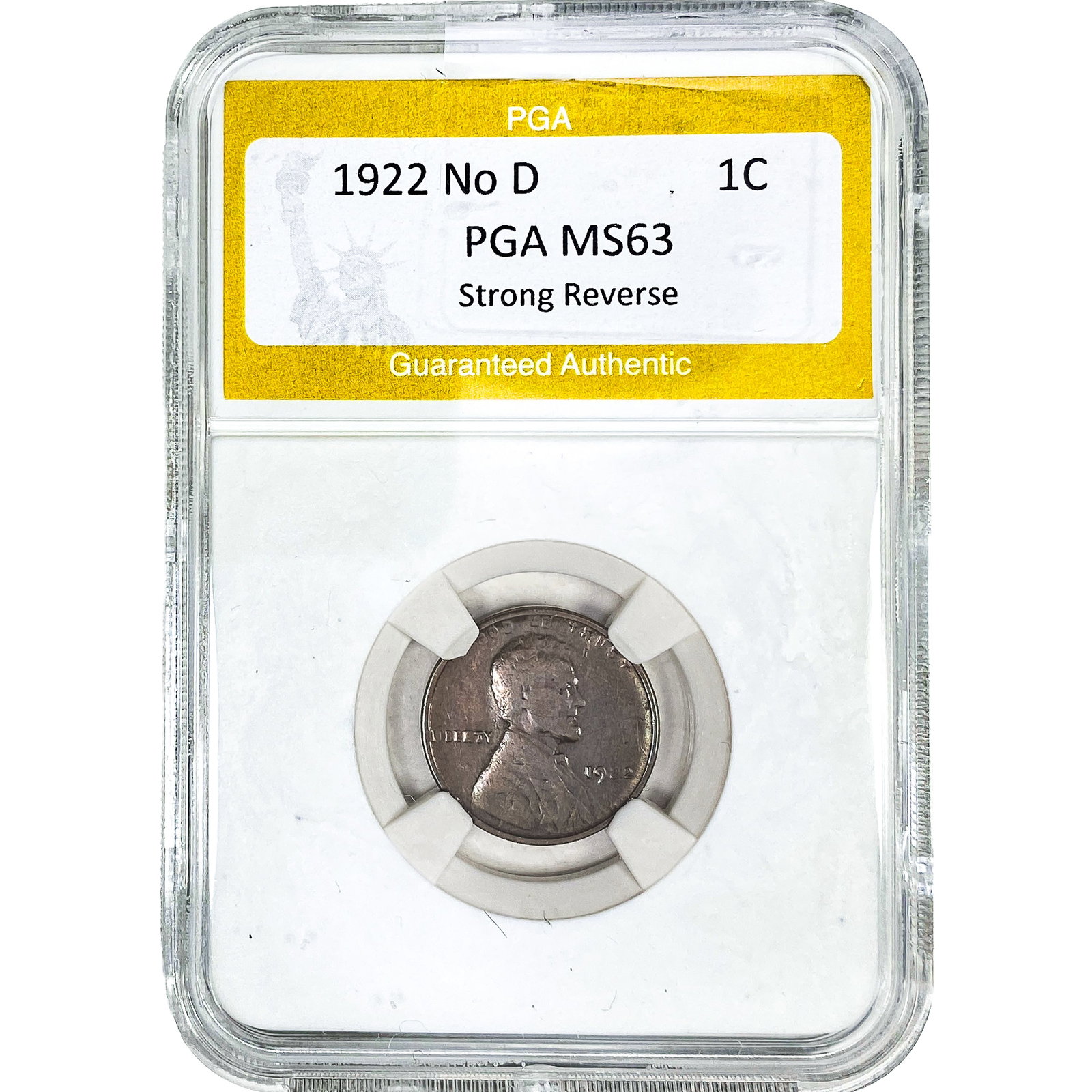 1922 Wheat Cent PGA MS63 No D Strong Reverse: 1922 Wheat Cent PGA MS63 No D Strong Reverse