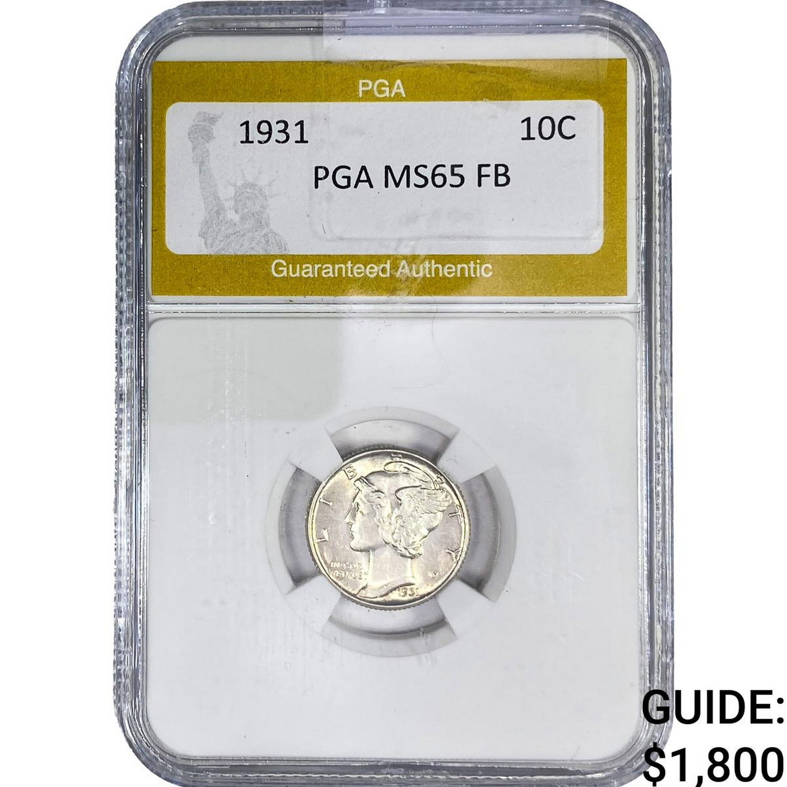 1931 Mercury Silver Dime PGA MS65 FB (1 of 2)