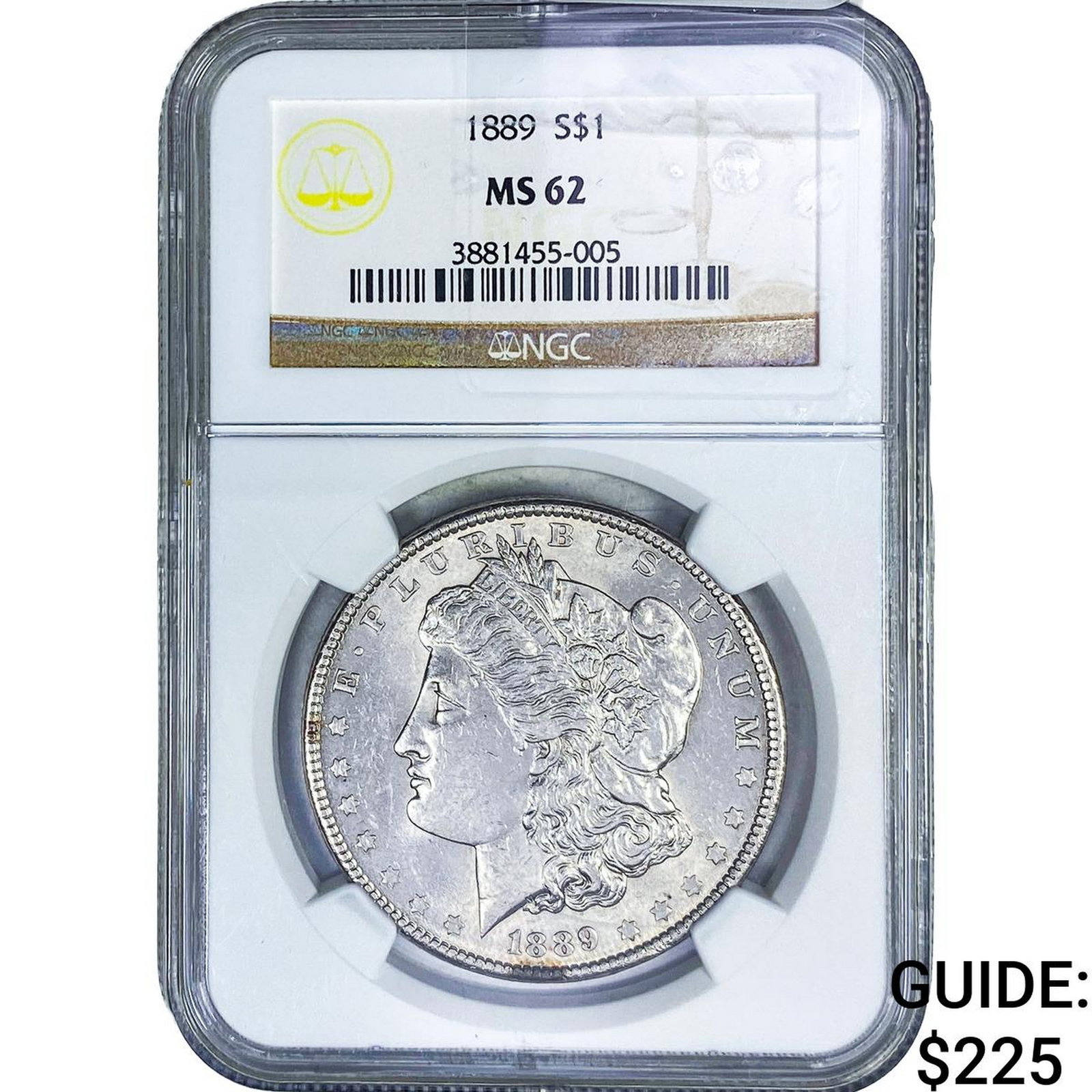 1889 Morgan Silver Dollar NGC MS62: 1889 Morgan Silver Dollar NGC MS62