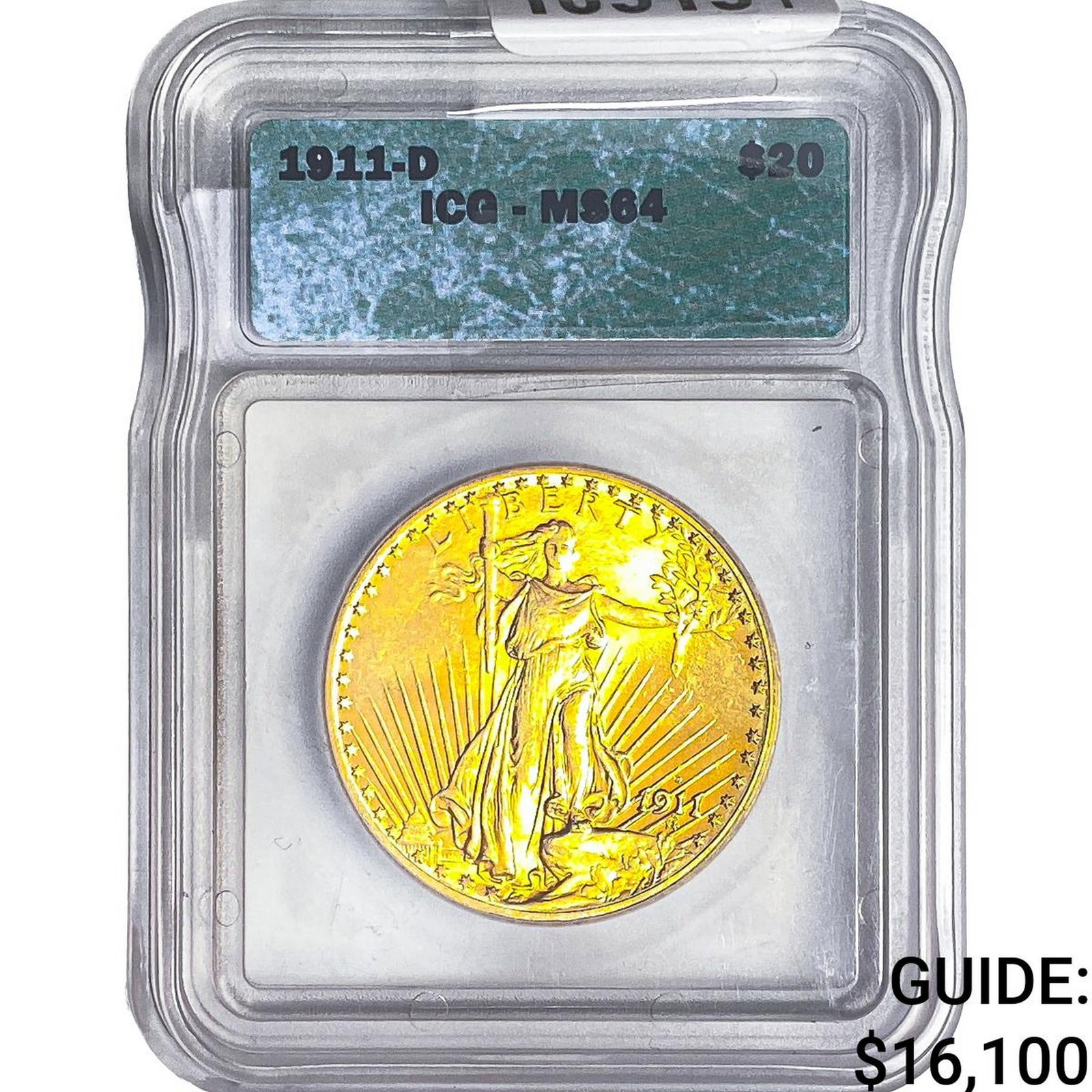 1911-D $20 Gold Double Eagle ICG MS64: 1911-D $20 Gold Double Eagle ICG MS64