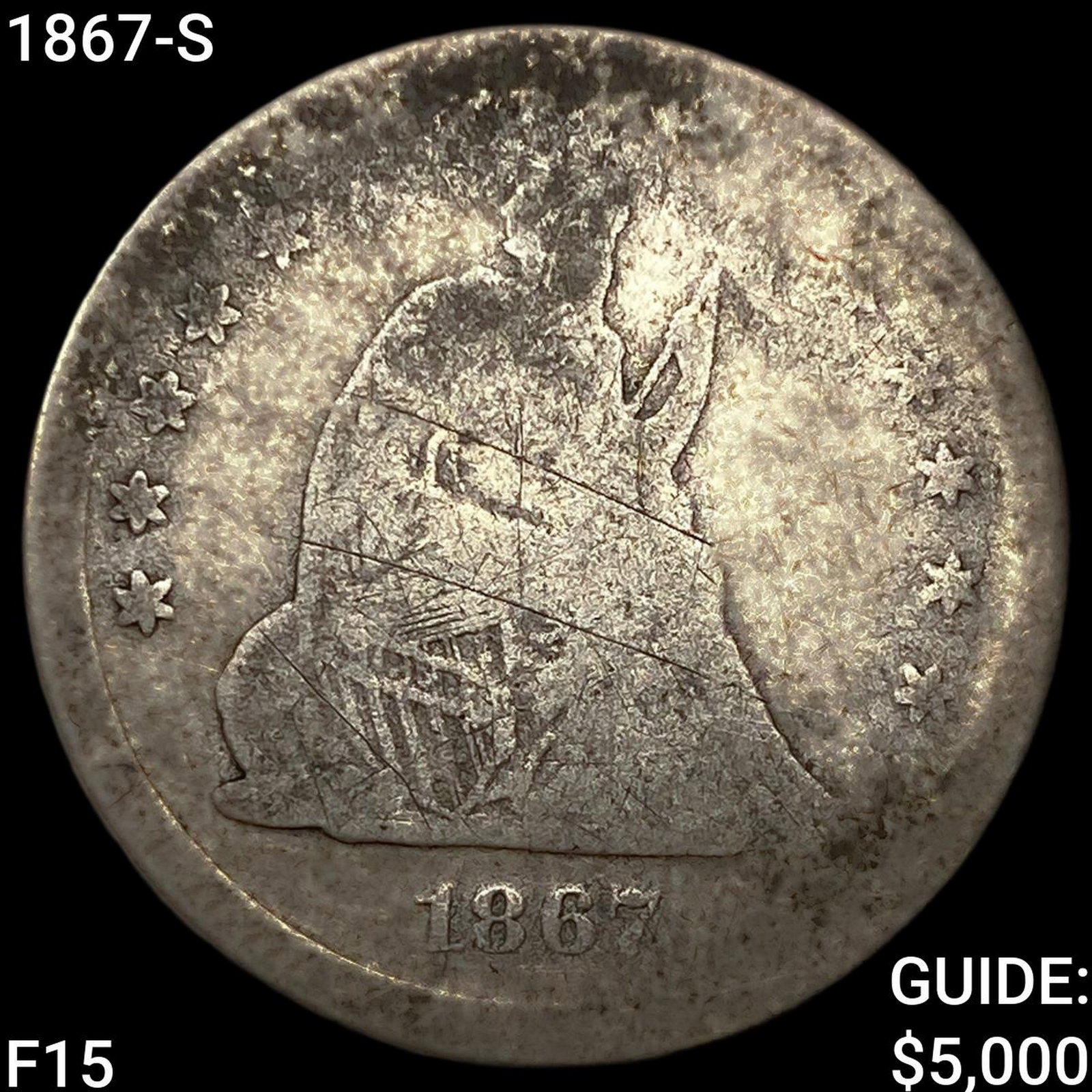 1867-S Seated Liberty Quarter (1 of 2)