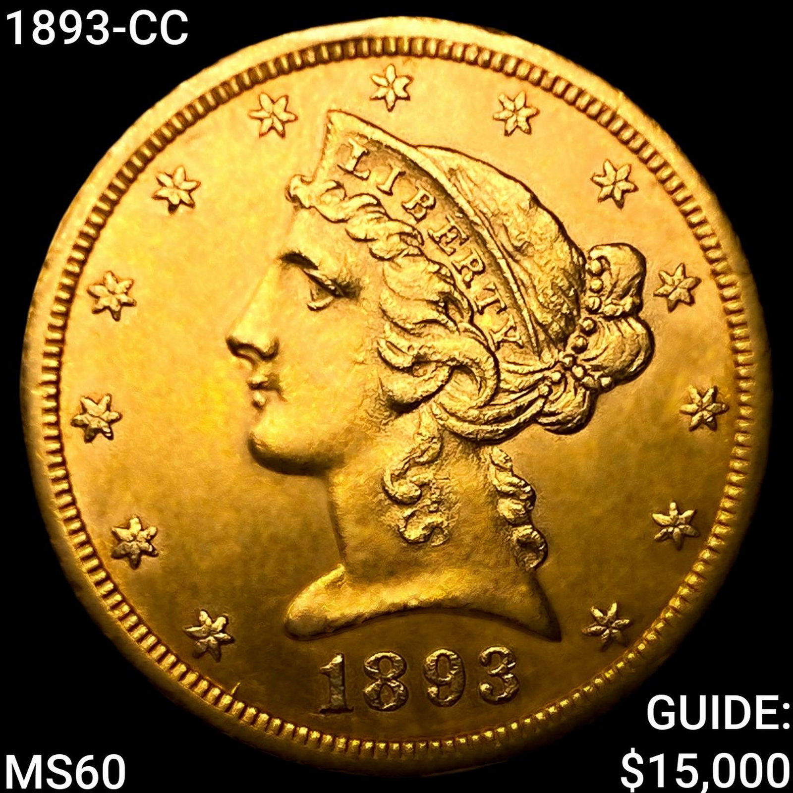 1893-CC $5 Gold Half Eagle: 1893-CC $5 Gold Half Eagle