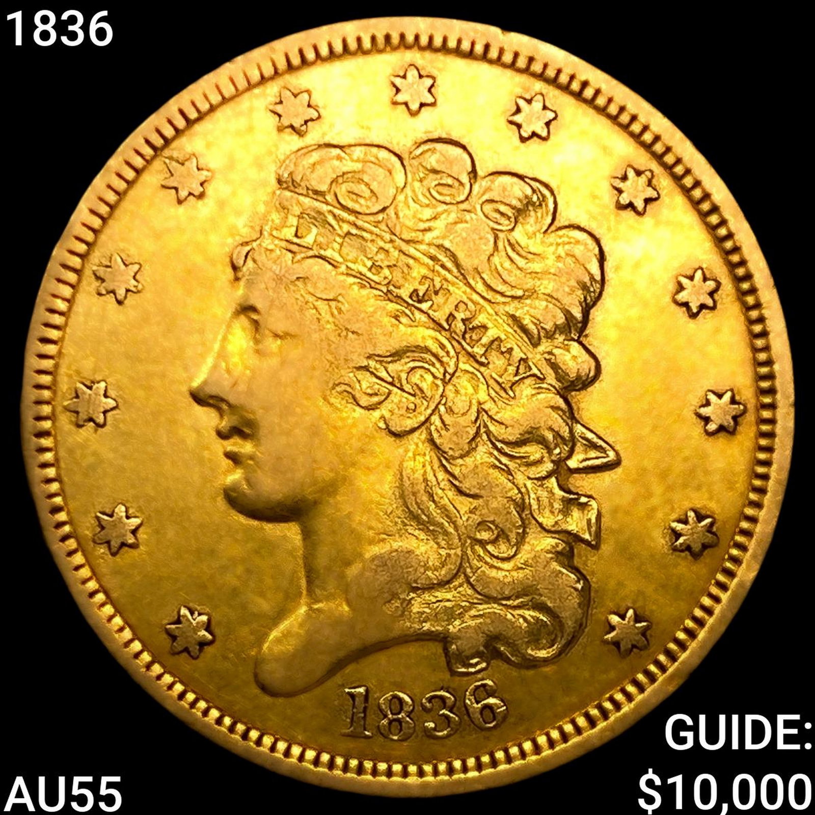 1836 $5 Gold Half Eagle