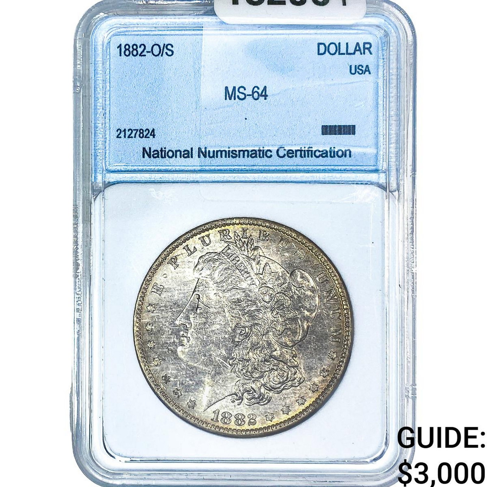1882-O/S Morgan Silver Dollar NNC MS64: 1882-O/S Morgan Silver Dollar NNC MS64