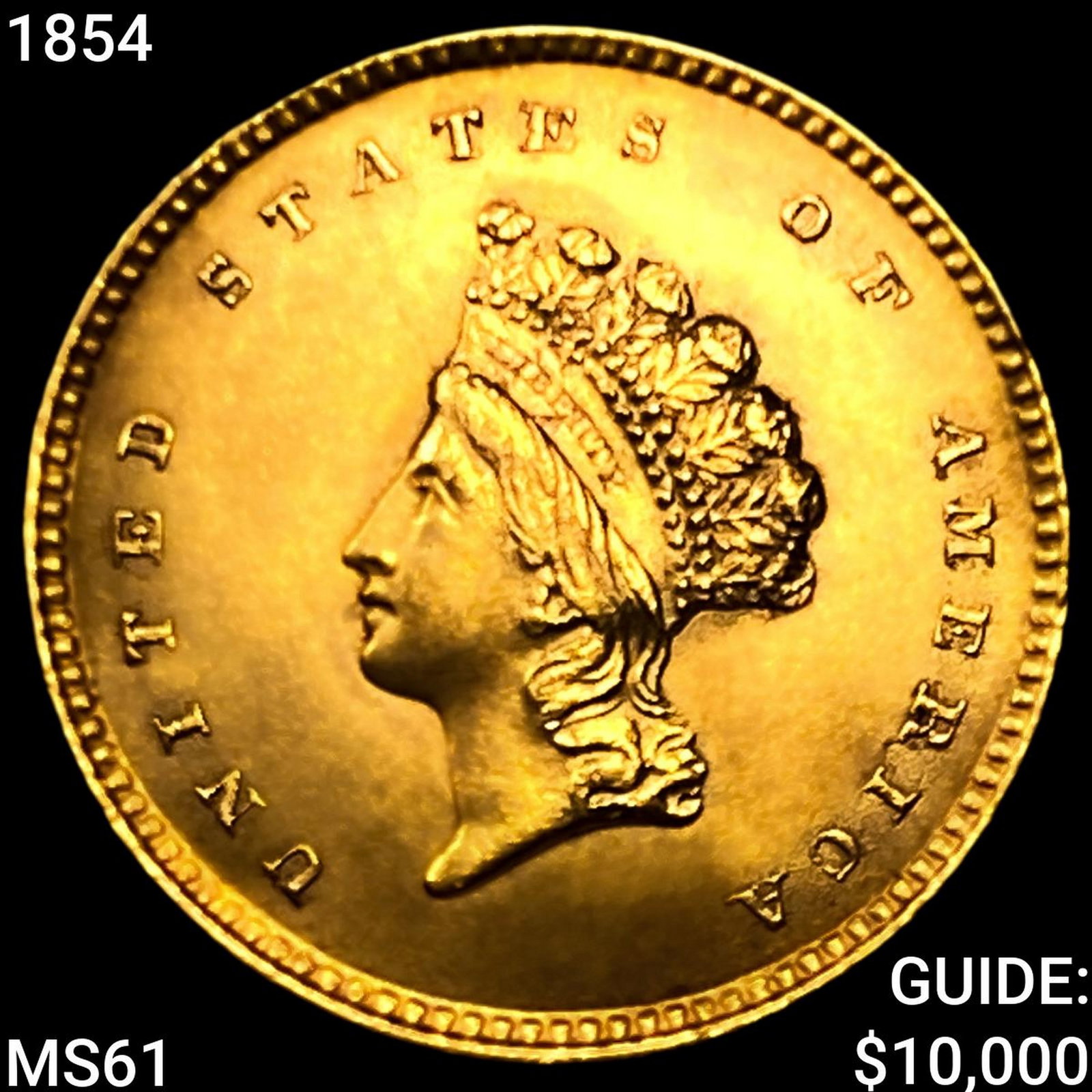 1854 Rare Gold Dollar: 1854 Rare Gold Dollar