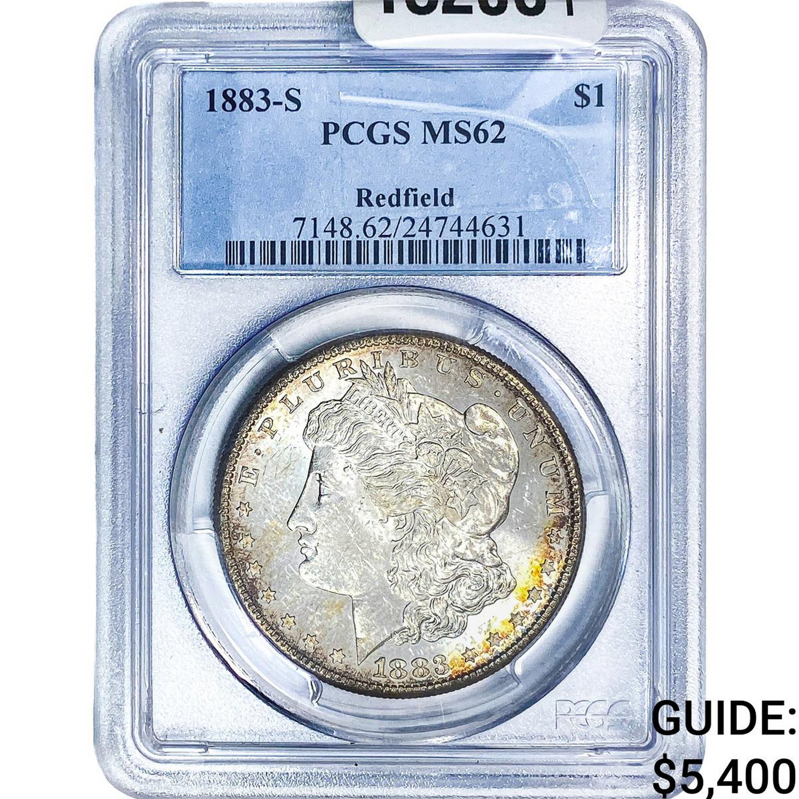 1883-S Morgan Silver Dollar PCGS MS62 Redfield: 1883-S Morgan Silver Dollar PCGS MS62 Redfield