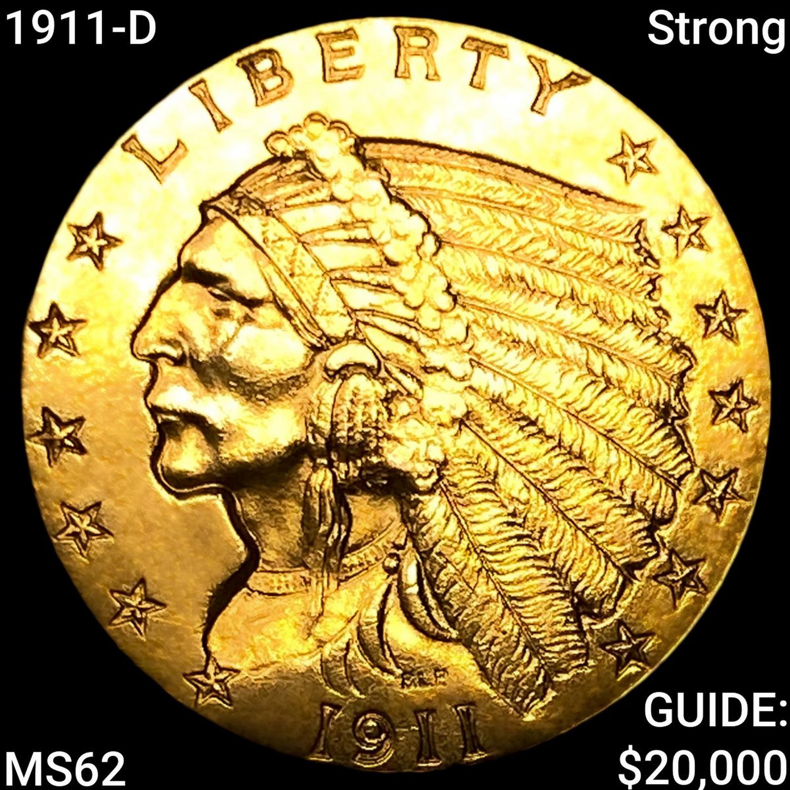 1911-D Strong $2.50 Gold Quarter Eagle (1 of 2)