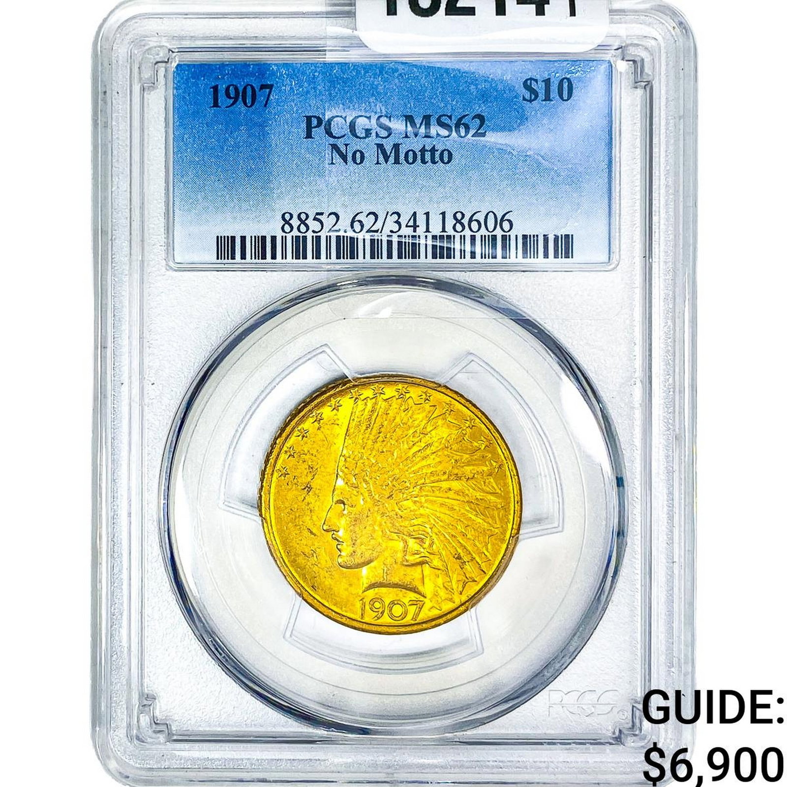 1907 $10 Gold Eagle PCGS MS62 No Motto: 1907 $10 Gold Eagle PCGS MS62 No Motto