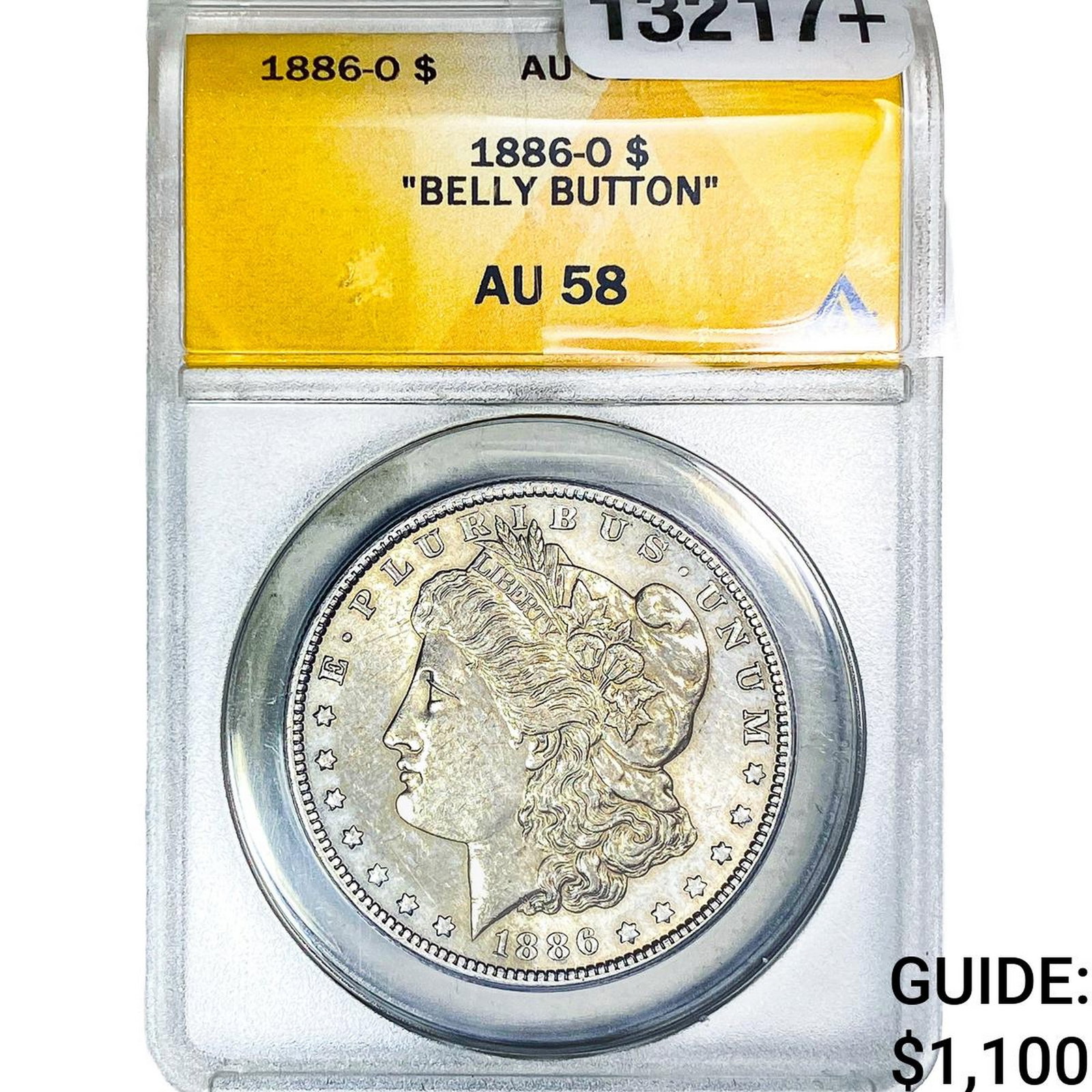 1886-O Morgan Silver Dollar AU58 "Belly Button": 1886-O Morgan Silver Dollar AU58 "Belly Button"