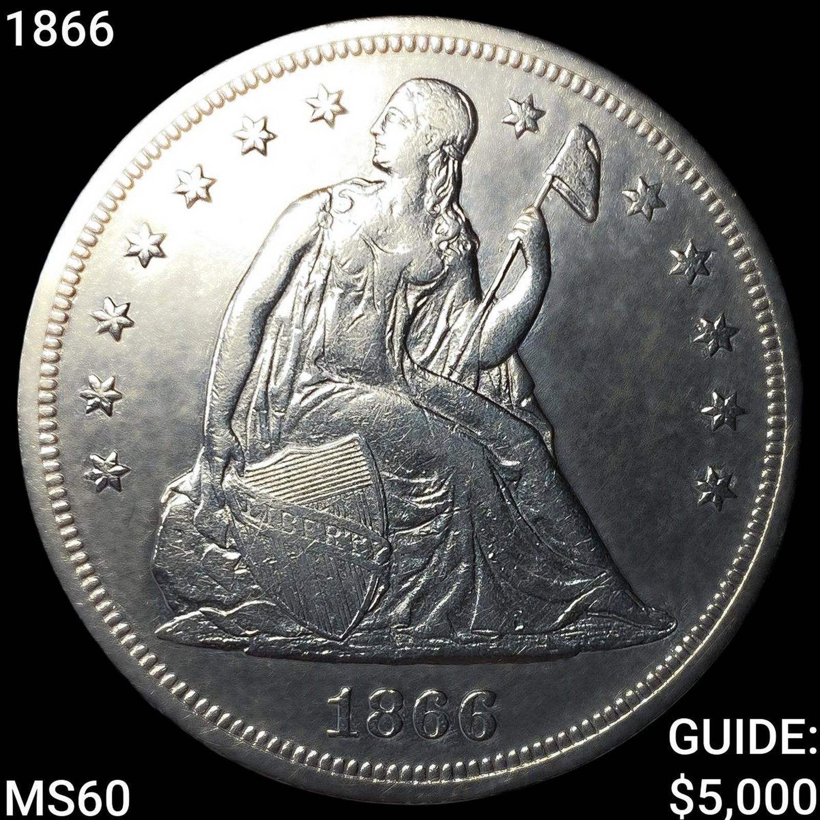 1866 Seated Liberty Dollar: 1866 Seated Liberty Dollar