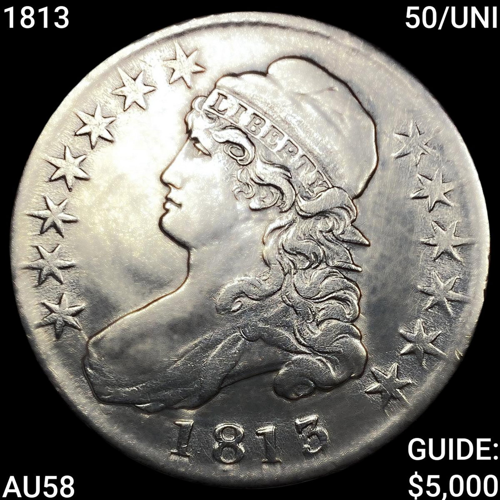 1813 50/UNI Capped Bust Half Dollar: 1813 50/UNI Capped Bust Half Dollar