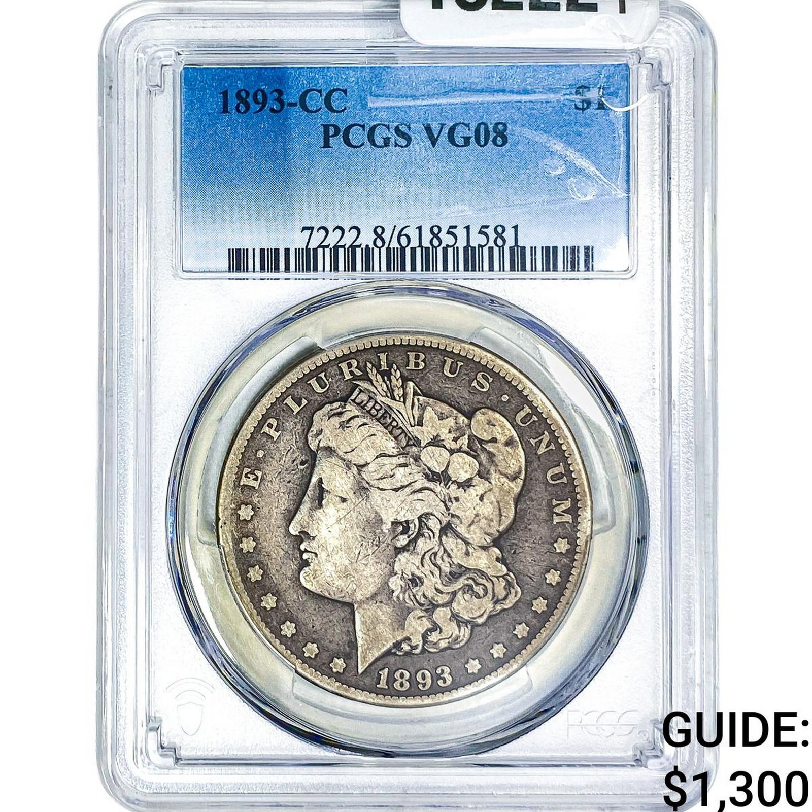 1893-CC Morgan Silver Dollar PCGS VG08: 1893-CC Morgan Silver Dollar PCGS VG08