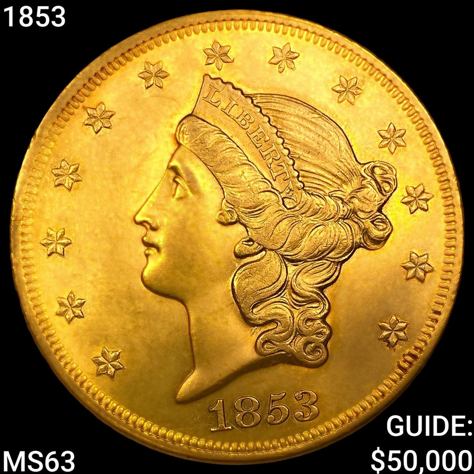 1853 $20 Gold Double Eagle: 1853 $20 Gold Double Eagle