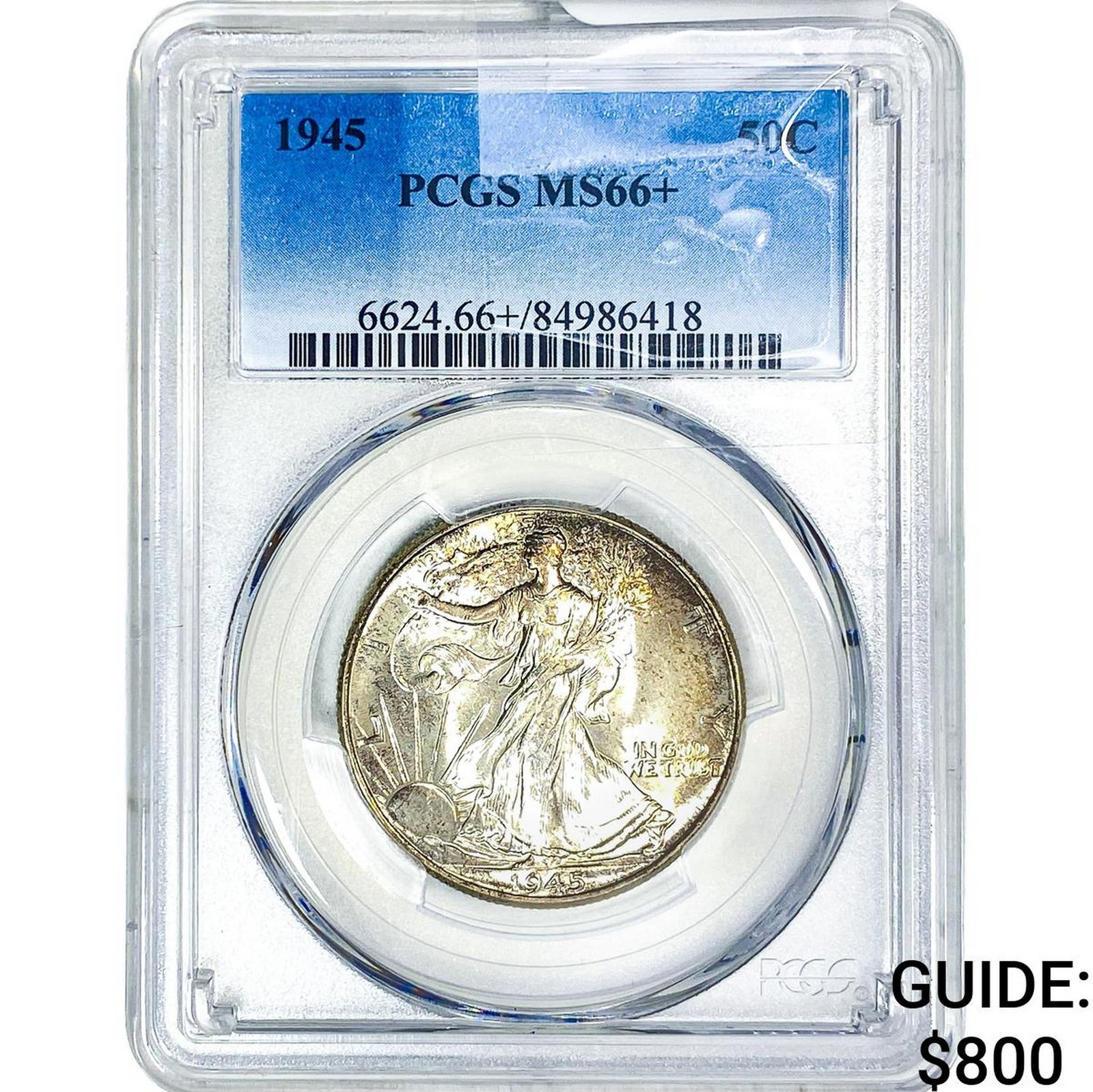 1945 Walking Liberty Half Dollar PCGS MS66+ (1 of 4)