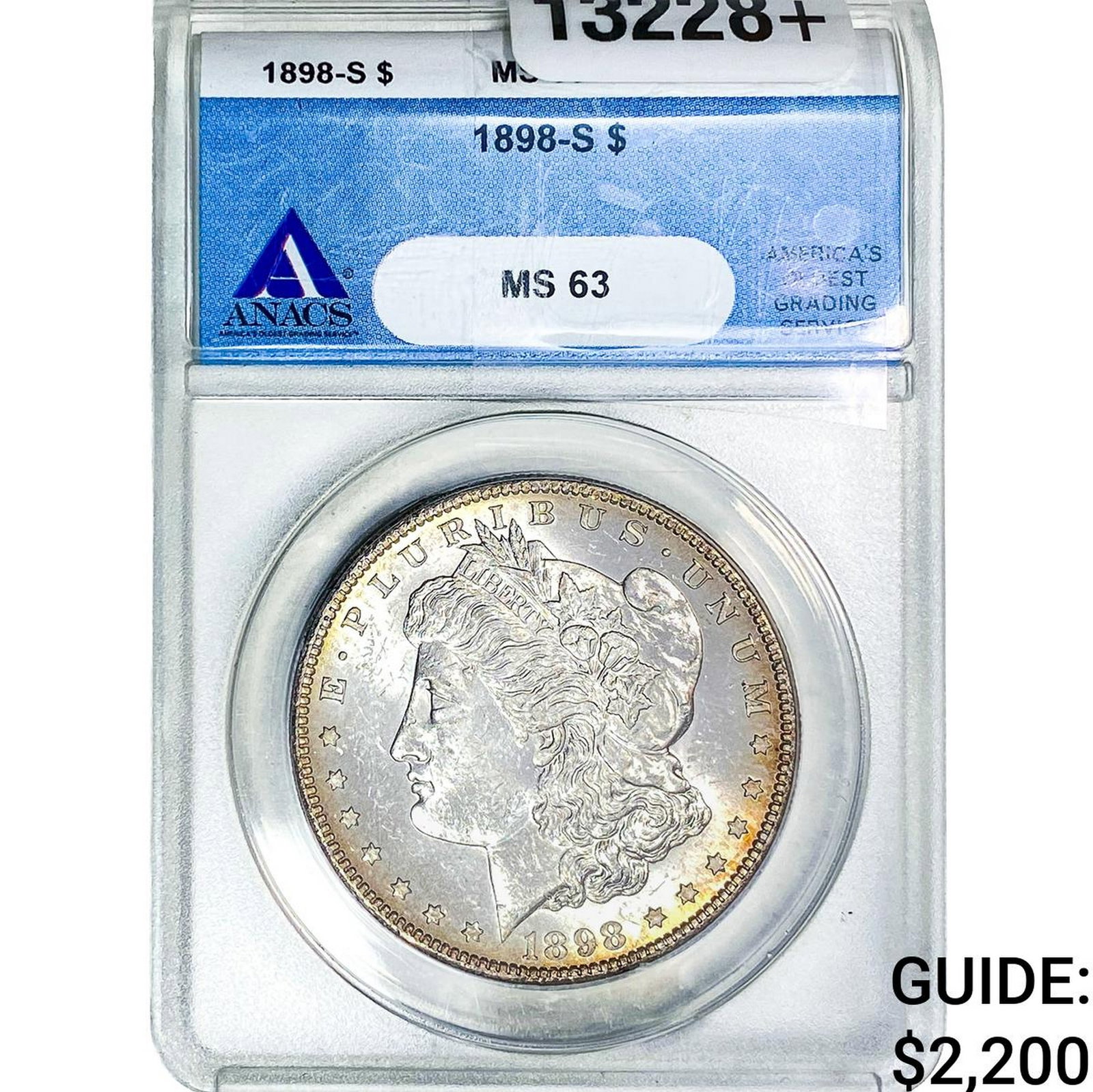 1898-S Morgan Silver Dollar ANACS MS63: 1898-S Morgan Silver Dollar ANACS MS63