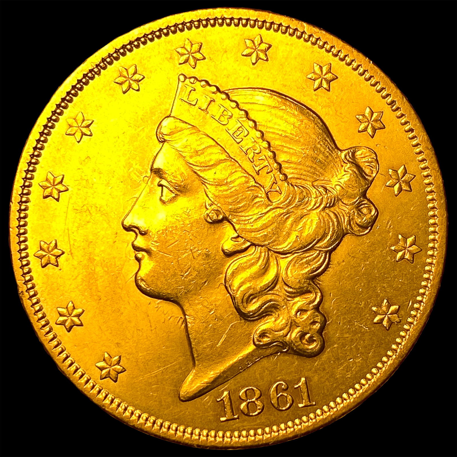 1861 $20 Gold Double Eagle