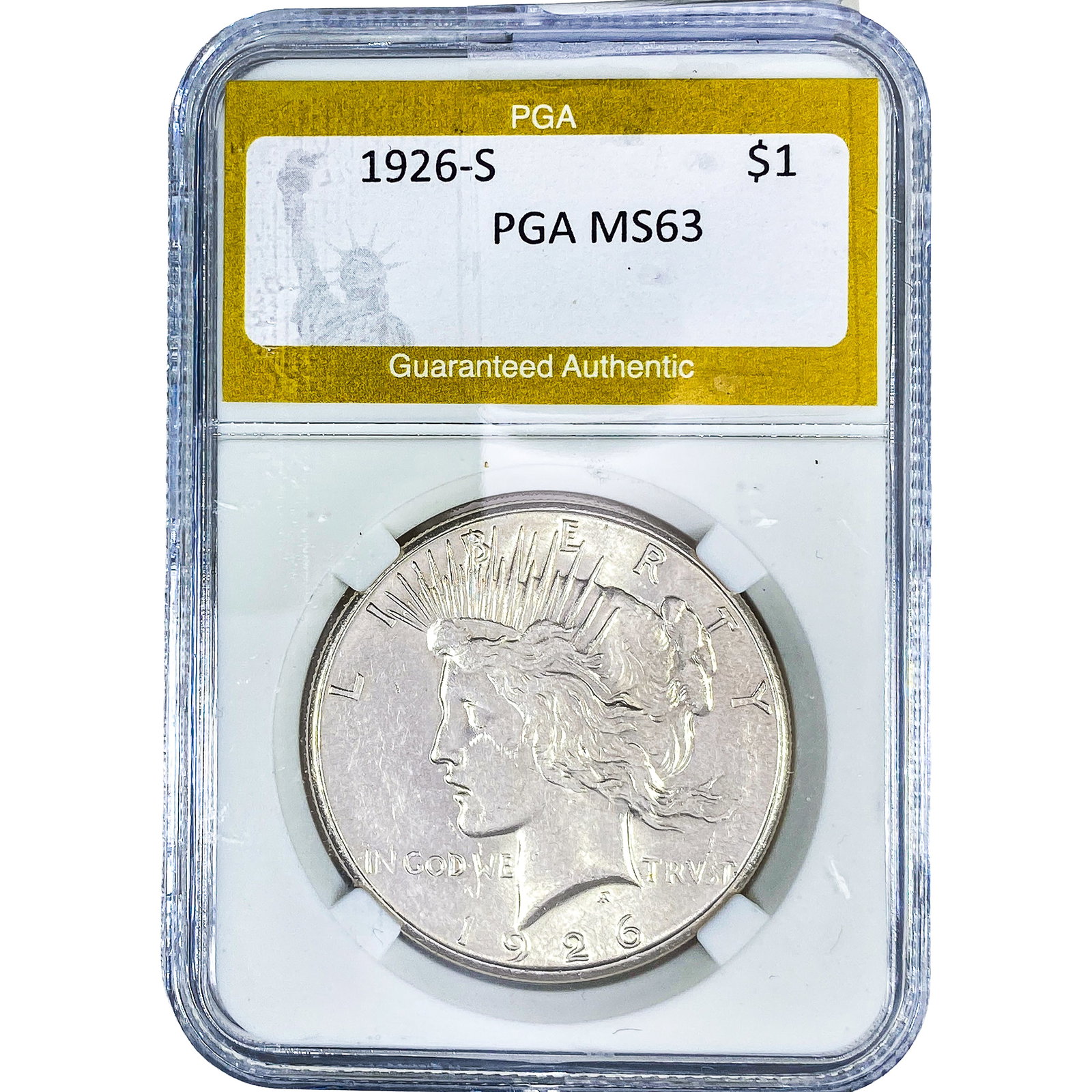 1926-S Silver Peace Dollar PGA MS63