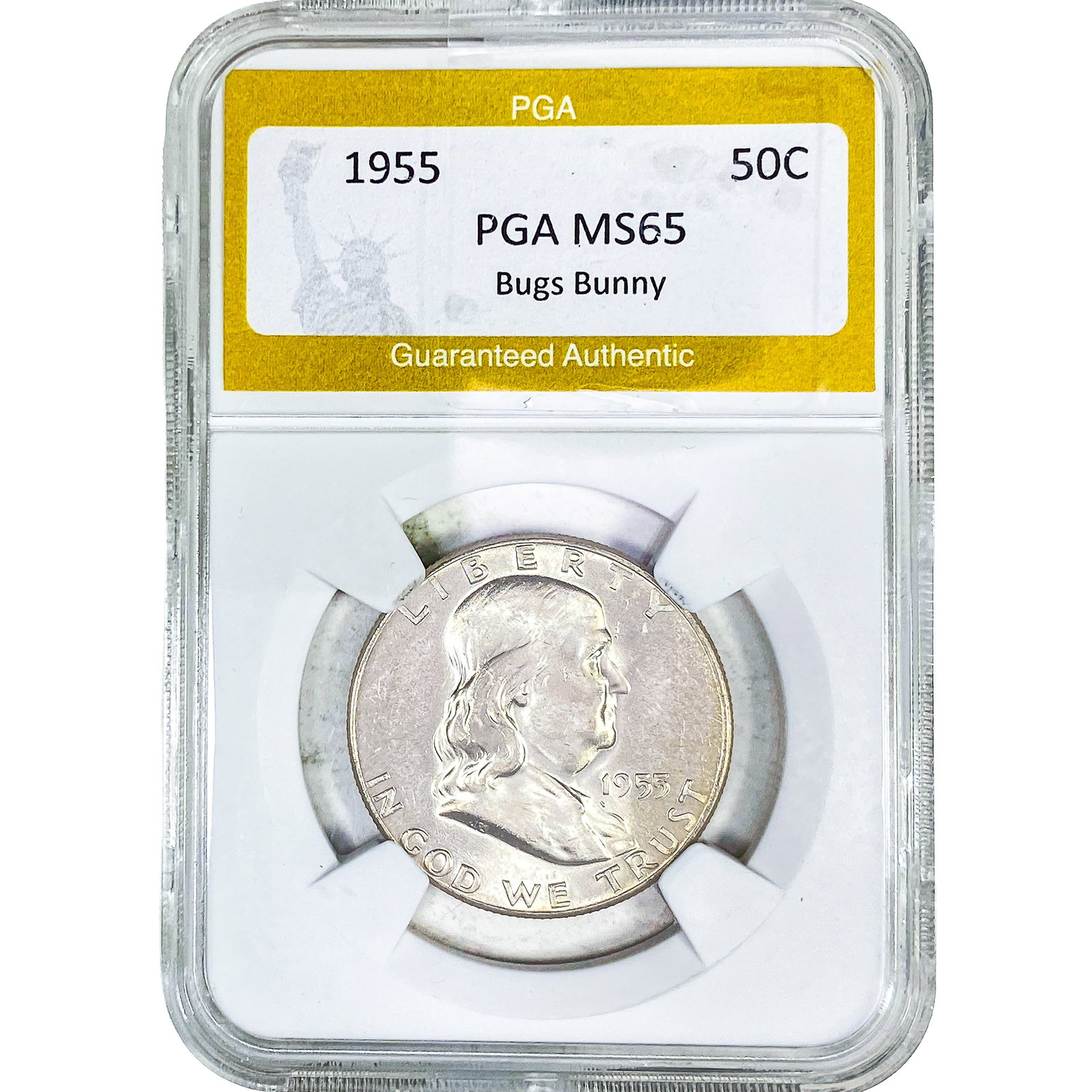 1955 Franklin Half Dollar PGA MS65 Bug Bunny (1 of 2)