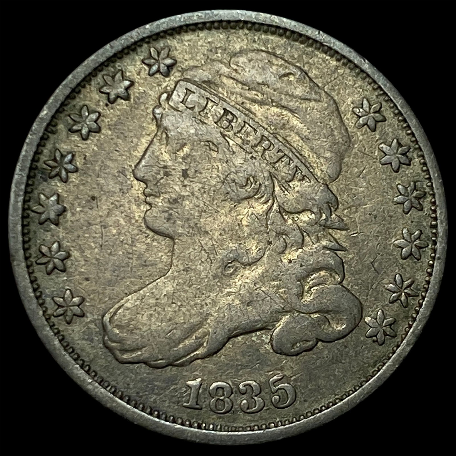 1835 Capped Bust Dime NEARLY UNCIRCULATED: 1835 Capped Bust Dime NEARLY UNCIRCULATED