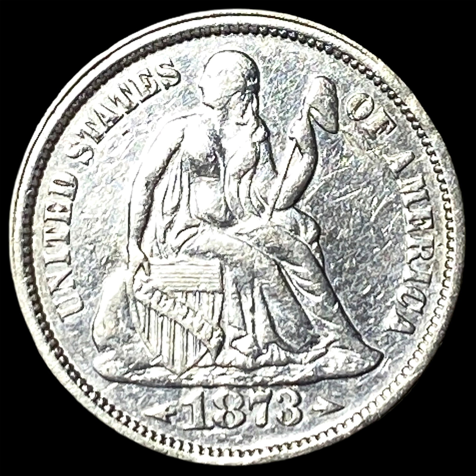 1873 Seated Liberty Dime UNCIRCULATED: 1873 Seated Liberty Dime UNCIRCULATED