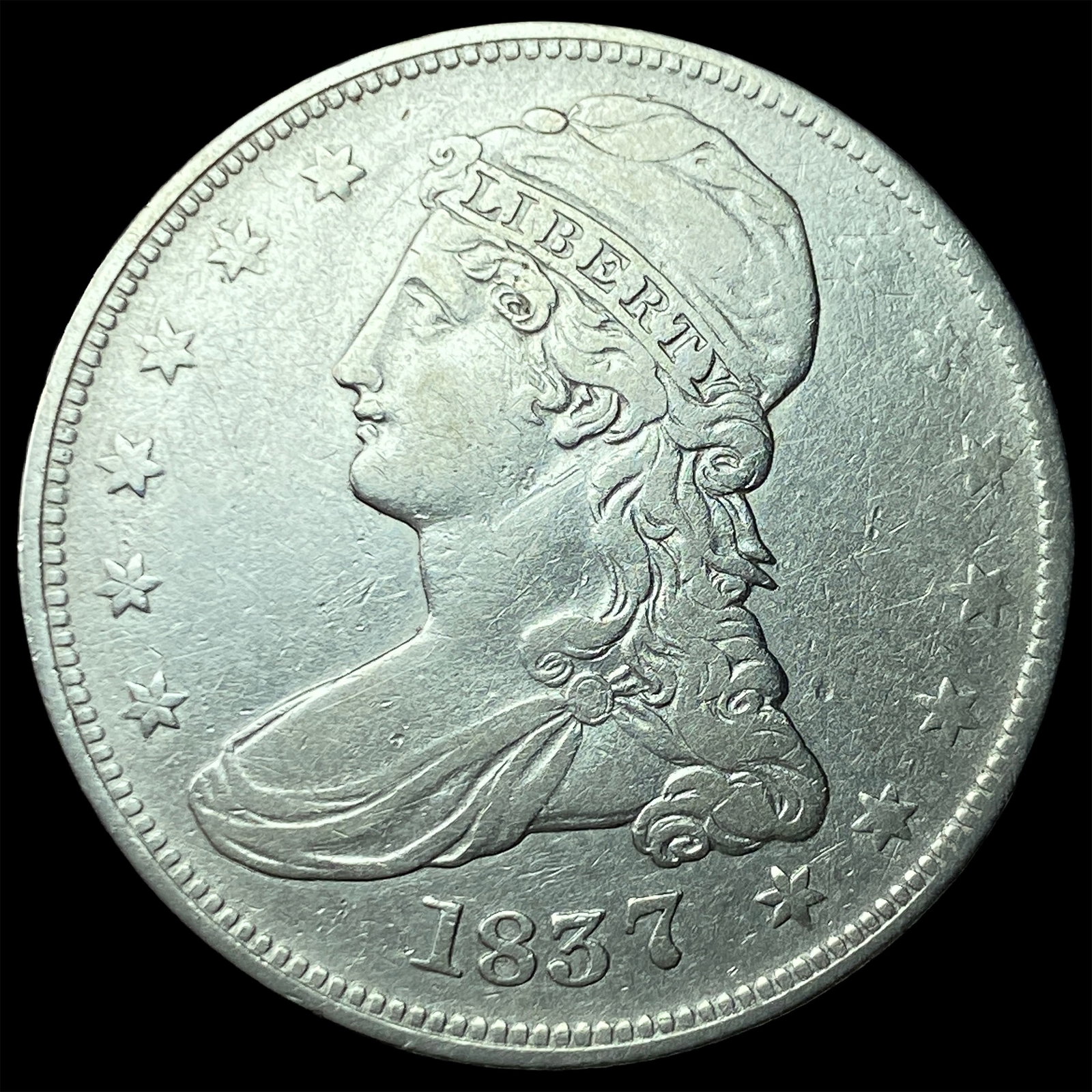 1837 Capped Bust Half Dollar NEARLY UNCIRCULATED (1 of 2)