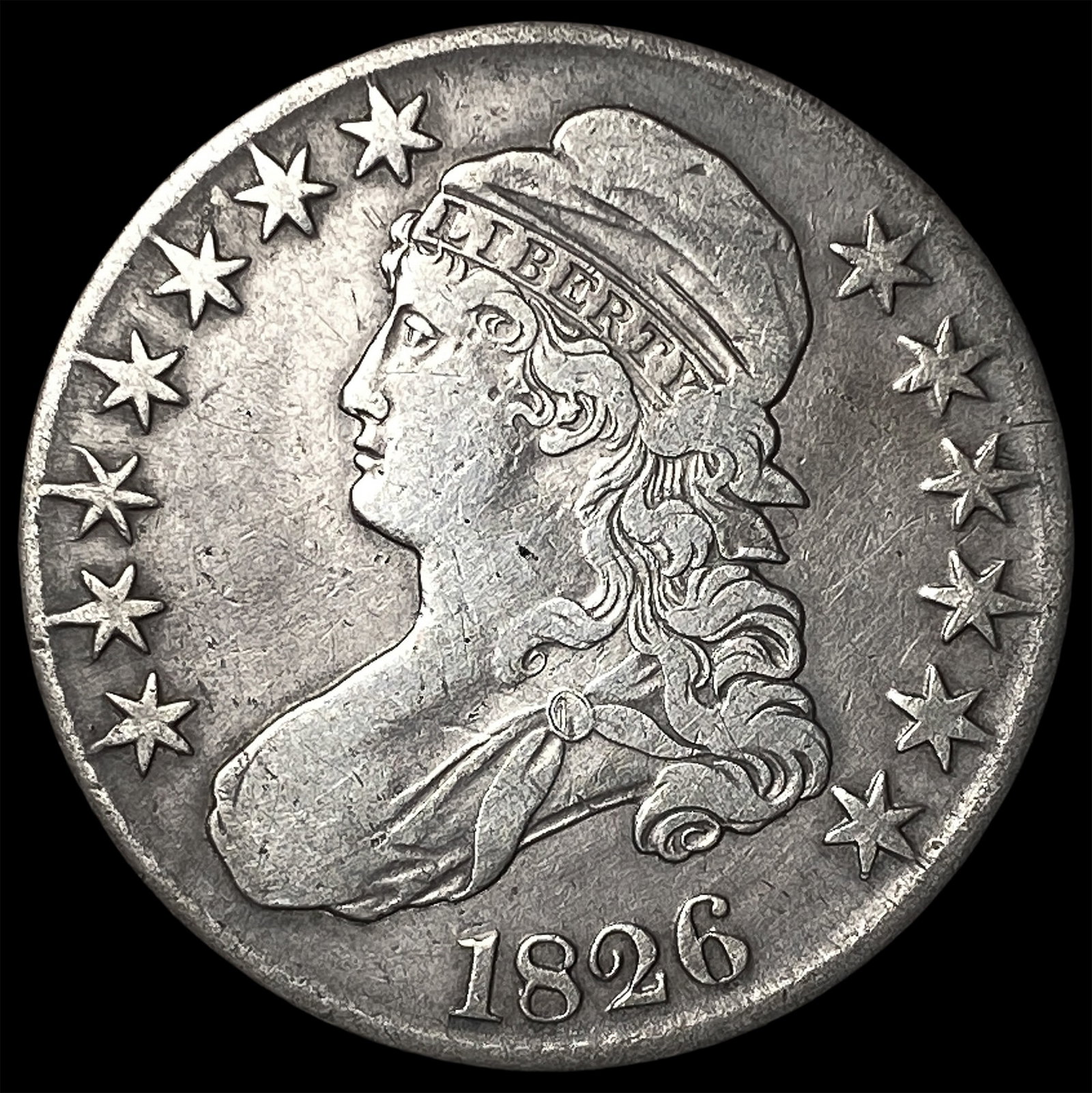 1826 Capped Bust Half Dollar LIGHTLY CIRCULATED: 1826 Capped Bust Half Dollar LIGHTLY CIRCULATED