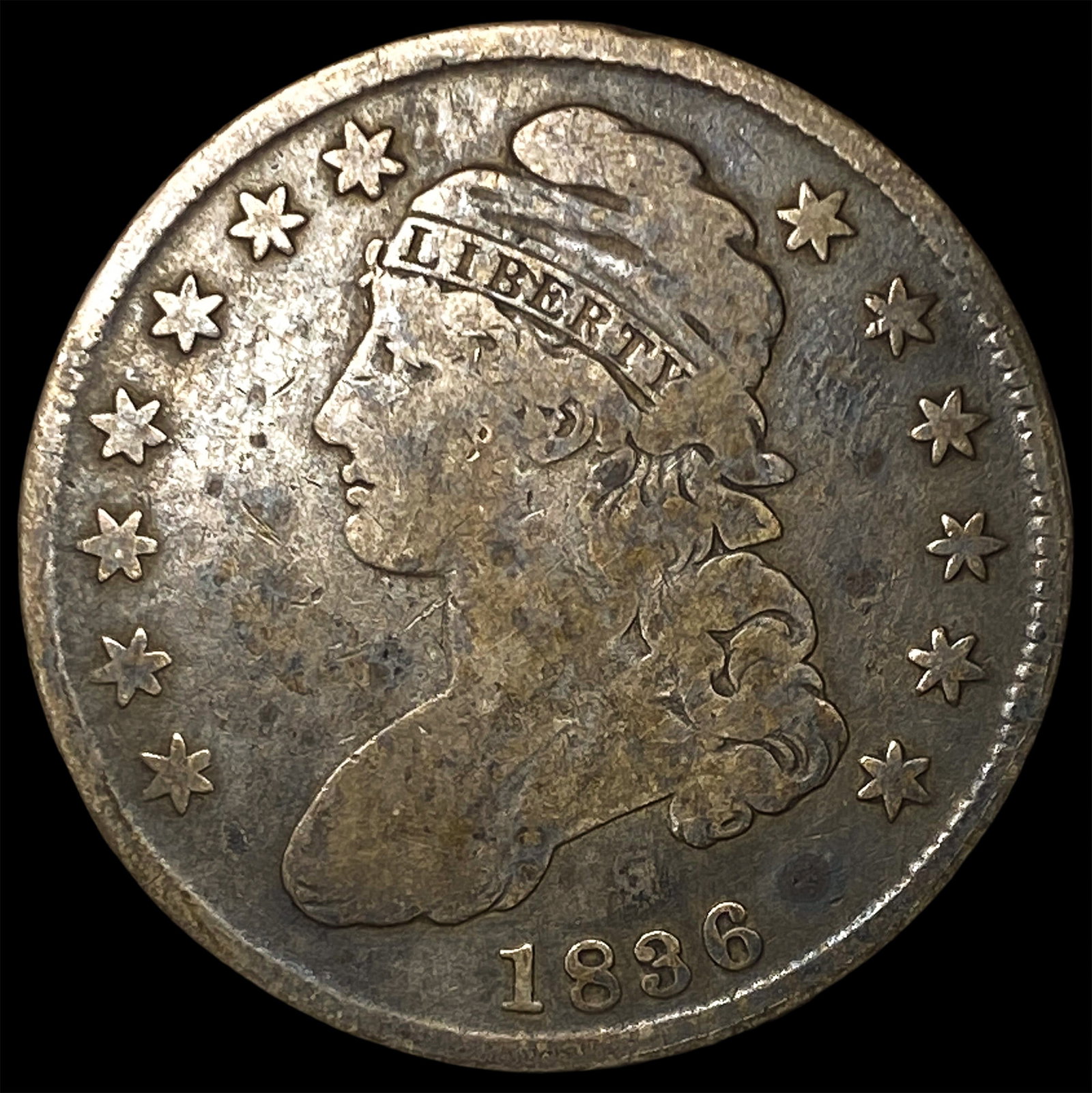 1836 Capped Bust Half Dollar LIGHTLY CIRCULATED (1 of 2)