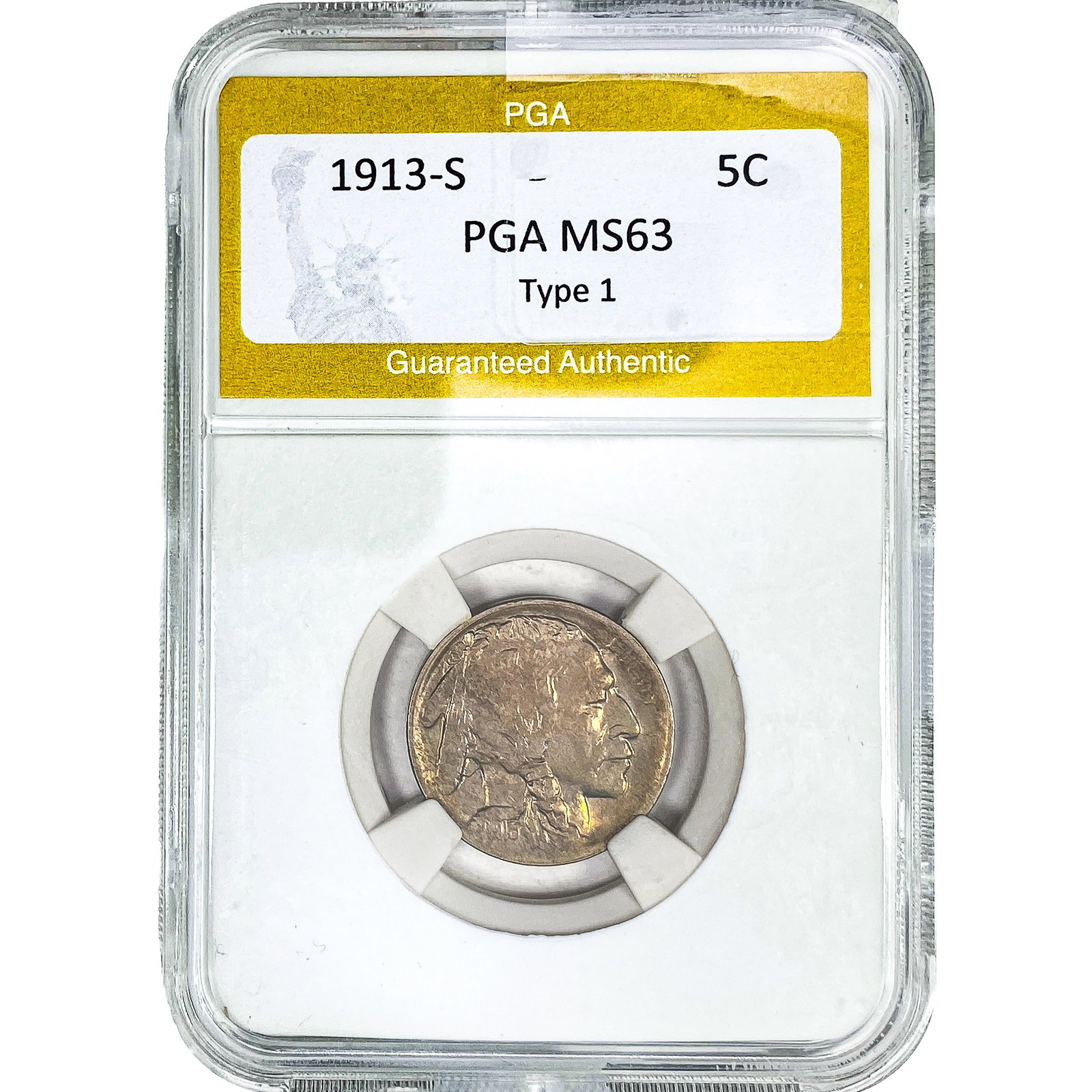 1913-S Buffalo Nickel PGA MS63 Type 1