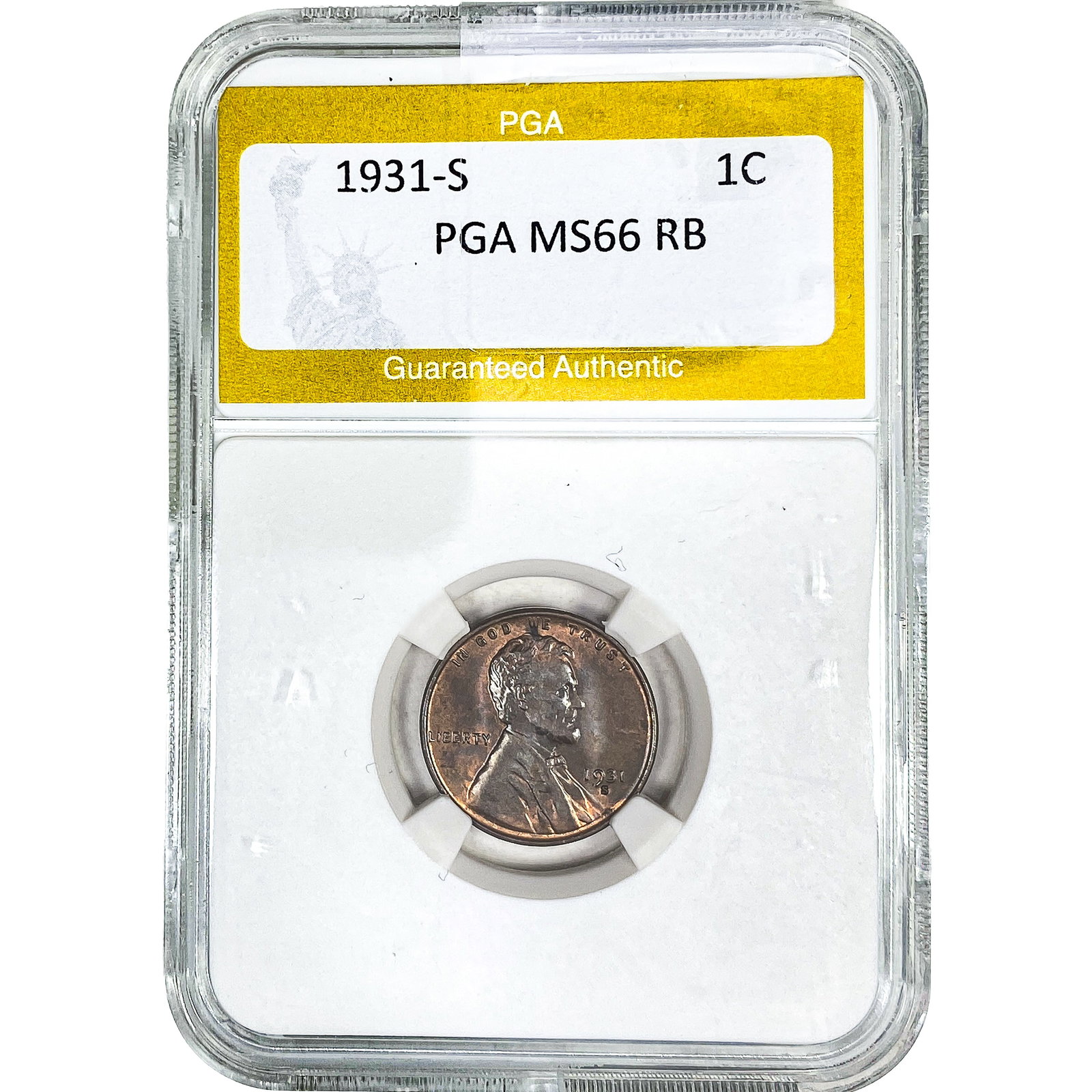 1931-S Wheat Cent PGA MS66 RB