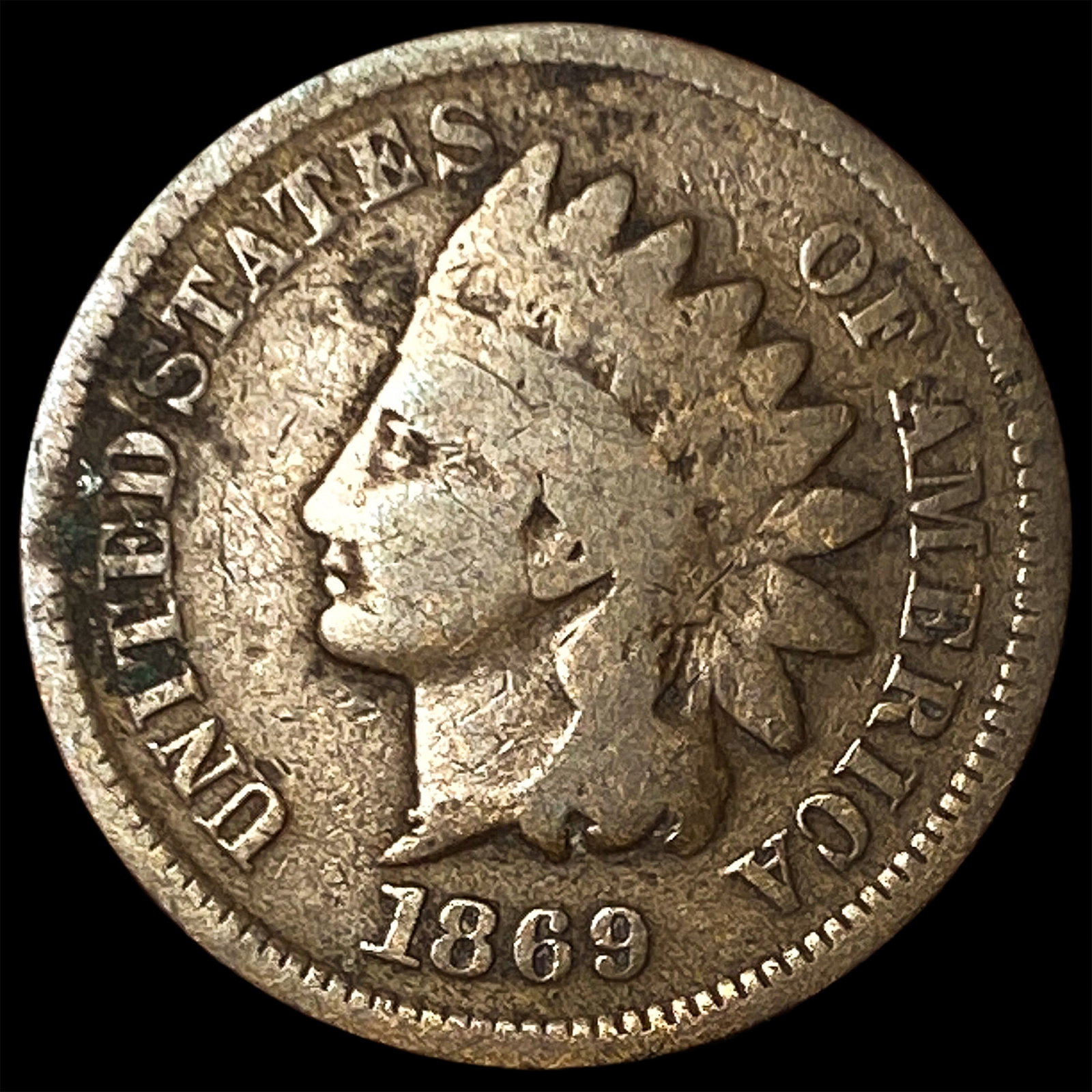 1869 Indian Head Cent ABOUT UNCIRCULATED: 1869 Indian Head Cent ABOUT UNCIRCULATED