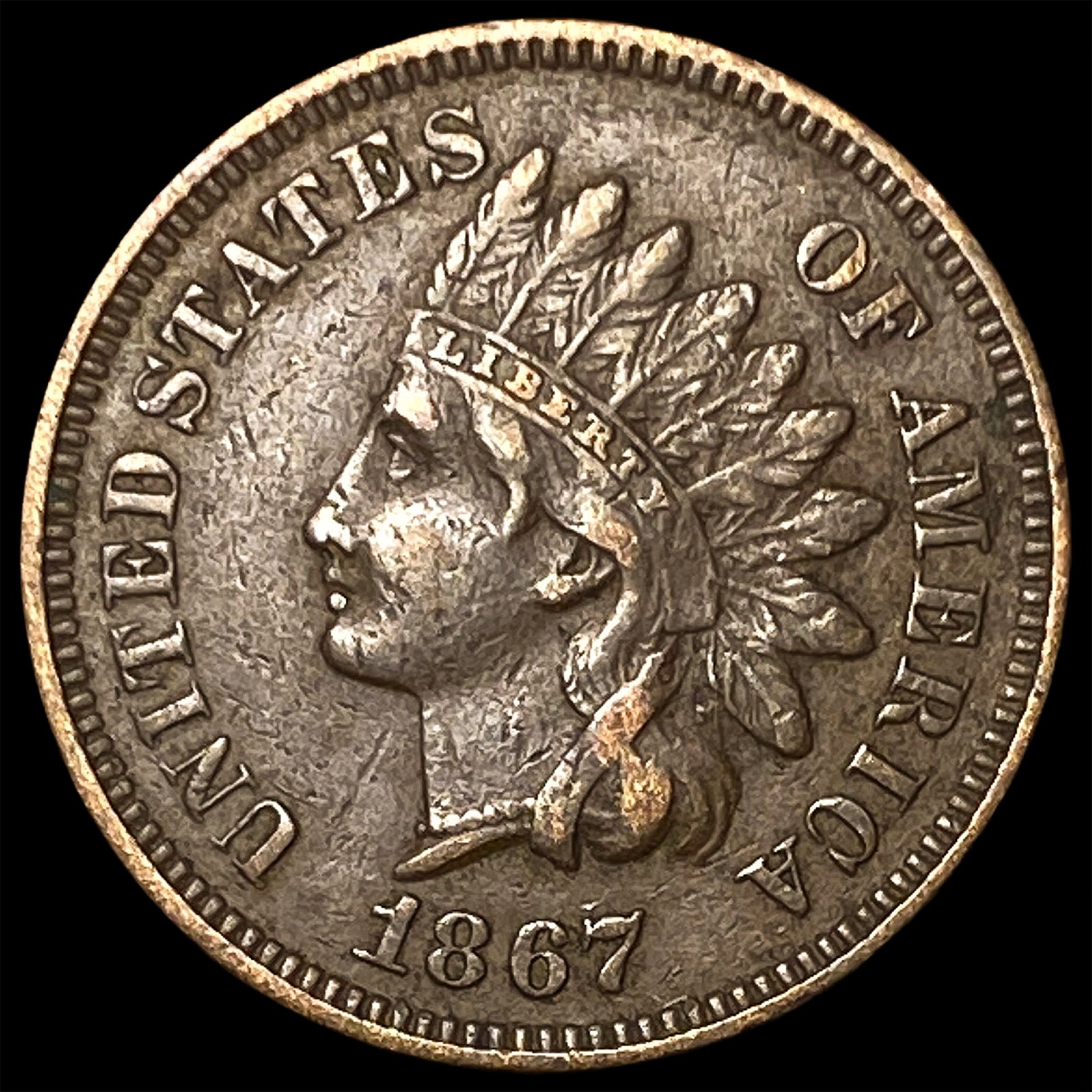 1867 Indian Head Cent CLOSELY UNCIRCULATED: 1867 Indian Head Cent CLOSELY UNCIRCULATED