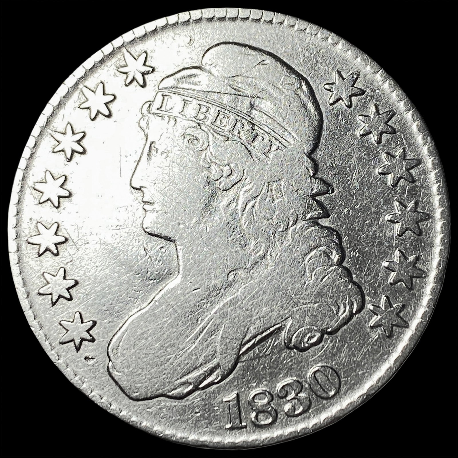 1830 Capped Bust Half Dollar LIGHTLY CIRCULATED: 1830 Capped Bust Half Dollar LIGHTLY CIRCULATED