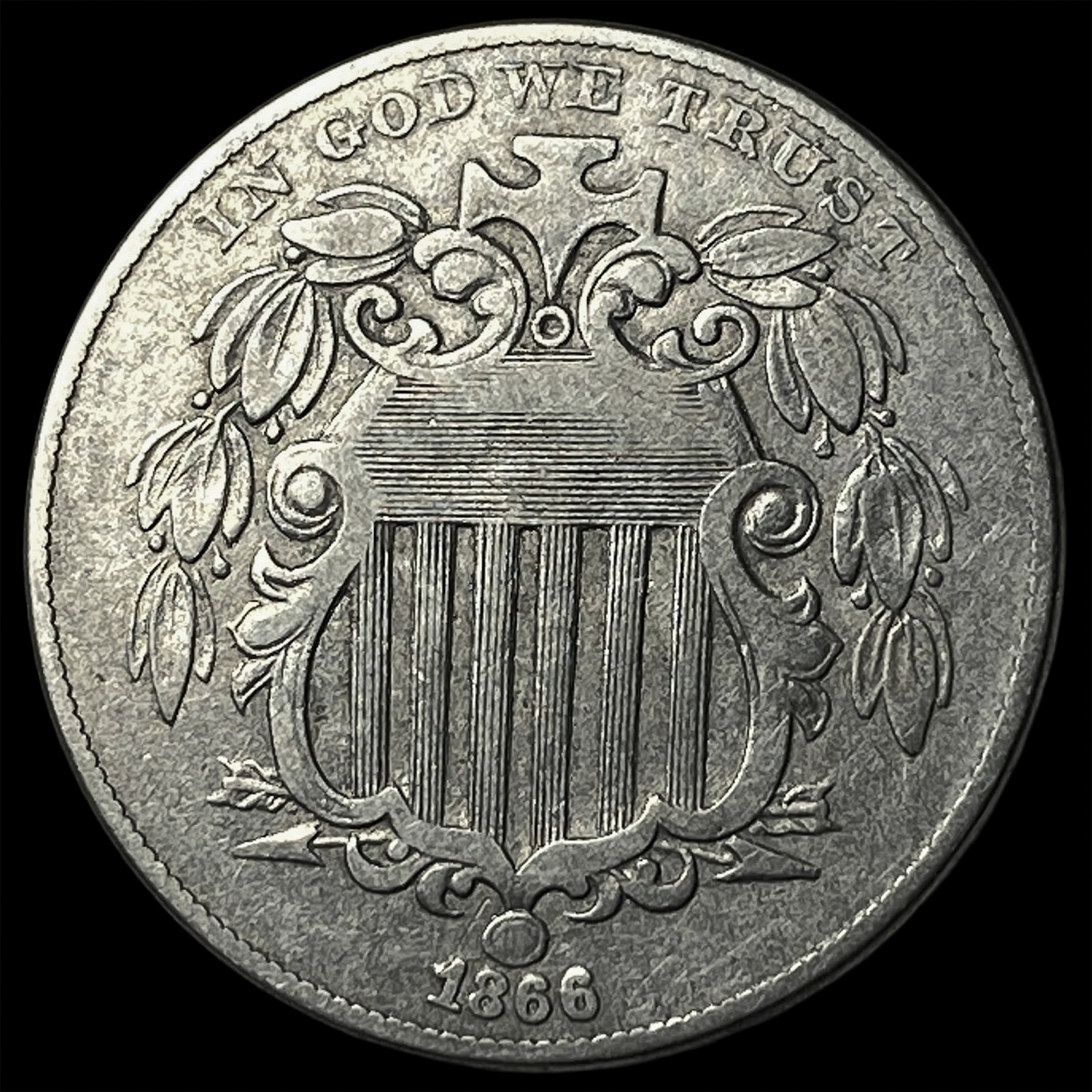 1866 Shield Nickel CLOSELY UNCIRCULATED (1 of 2)