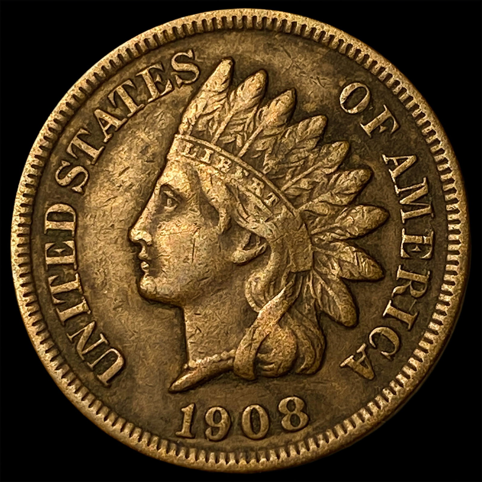 1908-S Indian Head Cent CLOSELY UNCIRCULATED: 1908-S Indian Head Cent CLOSELY UNCIRCULATED