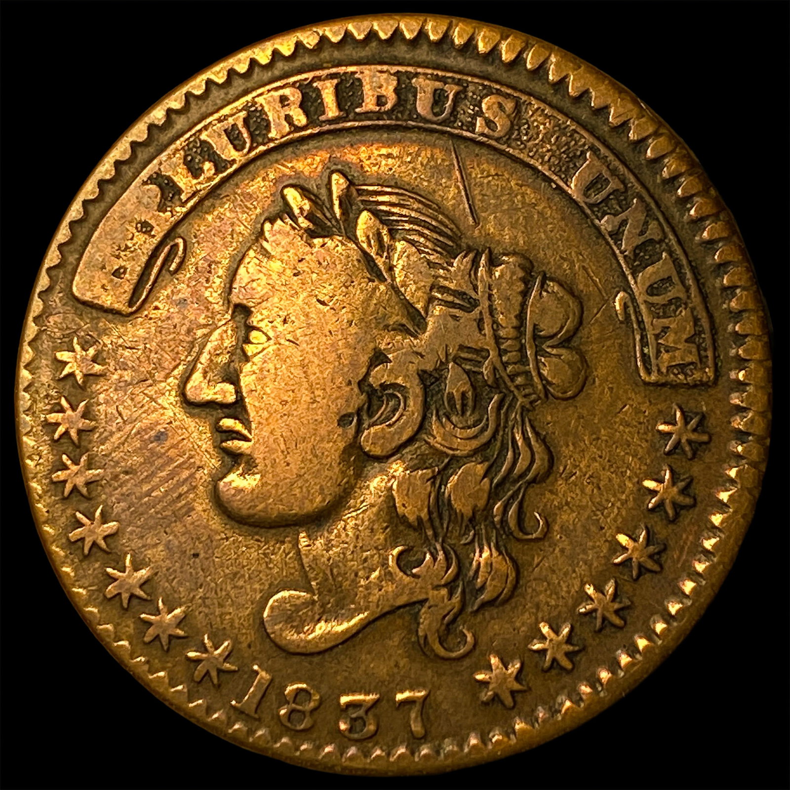1837 Hard Times Token - Crossman LIGHTLY CIRCULATED (1 of 2)