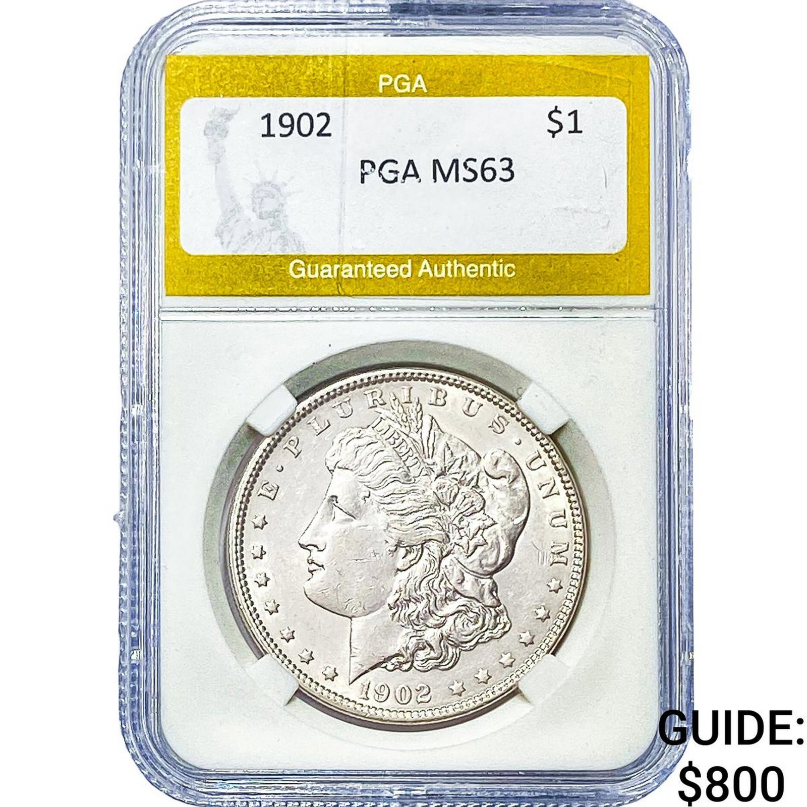 1902 Morgan Silver Dollar PGA MS63: 1902 Morgan Silver Dollar PGA MS63