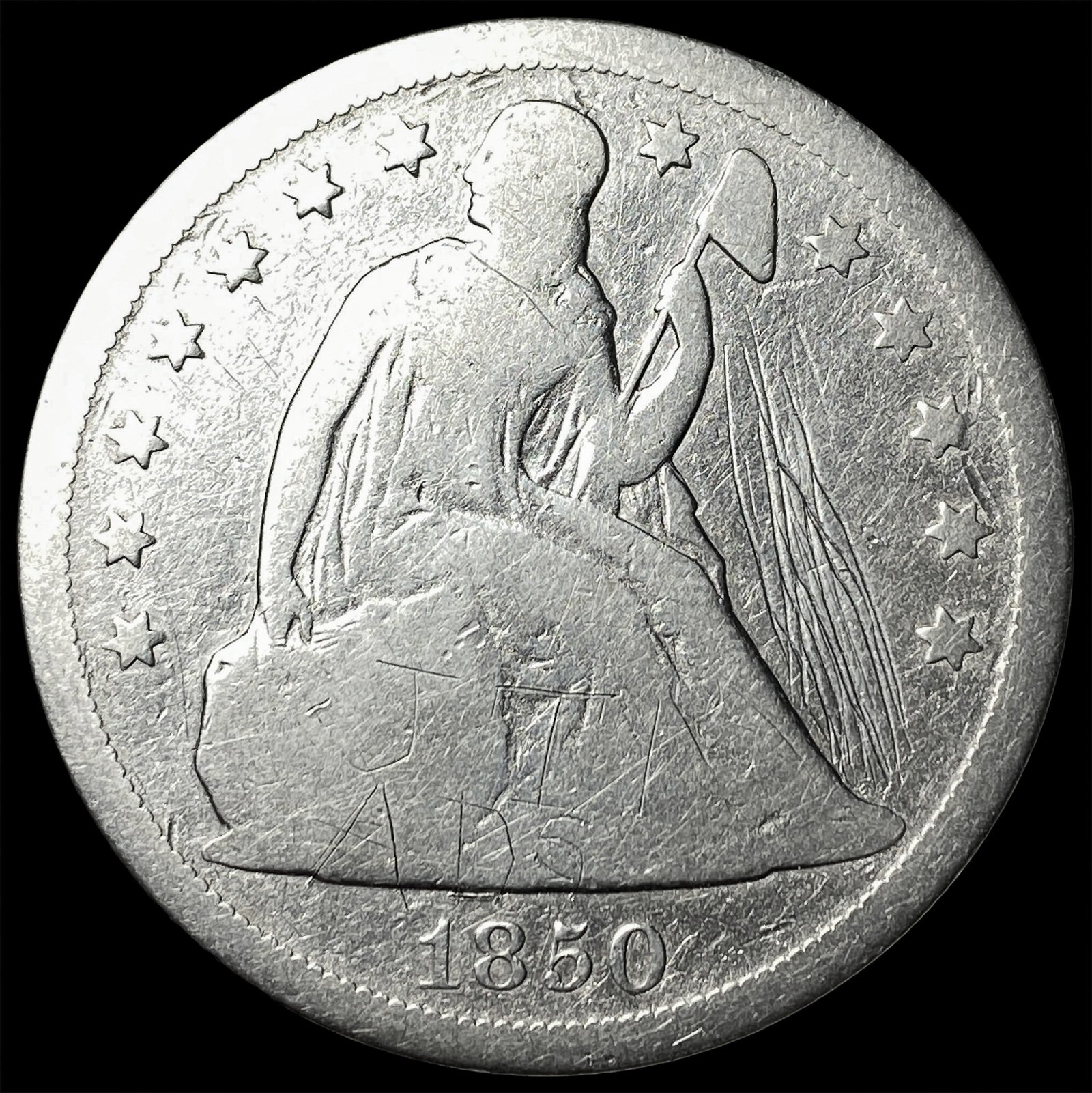 1850-O Silver Seated Liberty Dollar NICELY CIRCULATED: 1850-O Silver Seated Liberty Dollar NICELY CIRCULATED