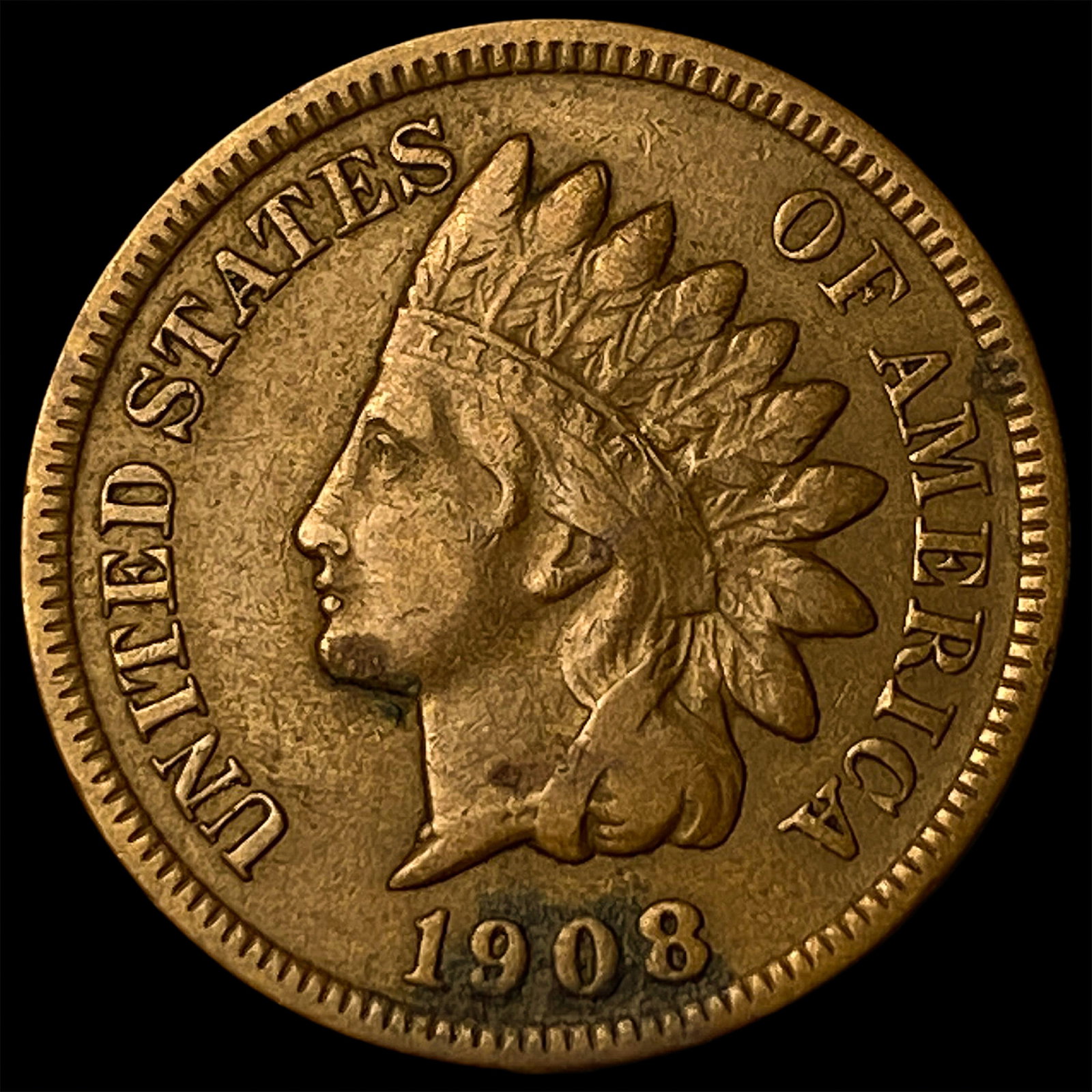1908-S Indian Head Cent NEARLY UNCIRCULATED: 1908-S Indian Head Cent NEARLY UNCIRCULATED