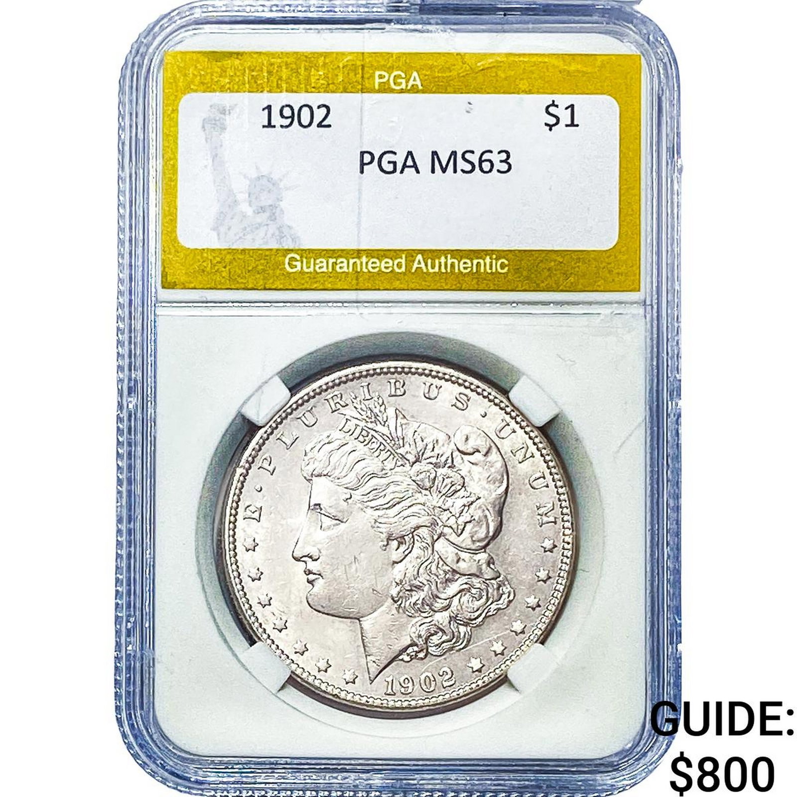 1902 Morgan Silver Dollar PGA MS63: 1902 Morgan Silver Dollar PGA MS63