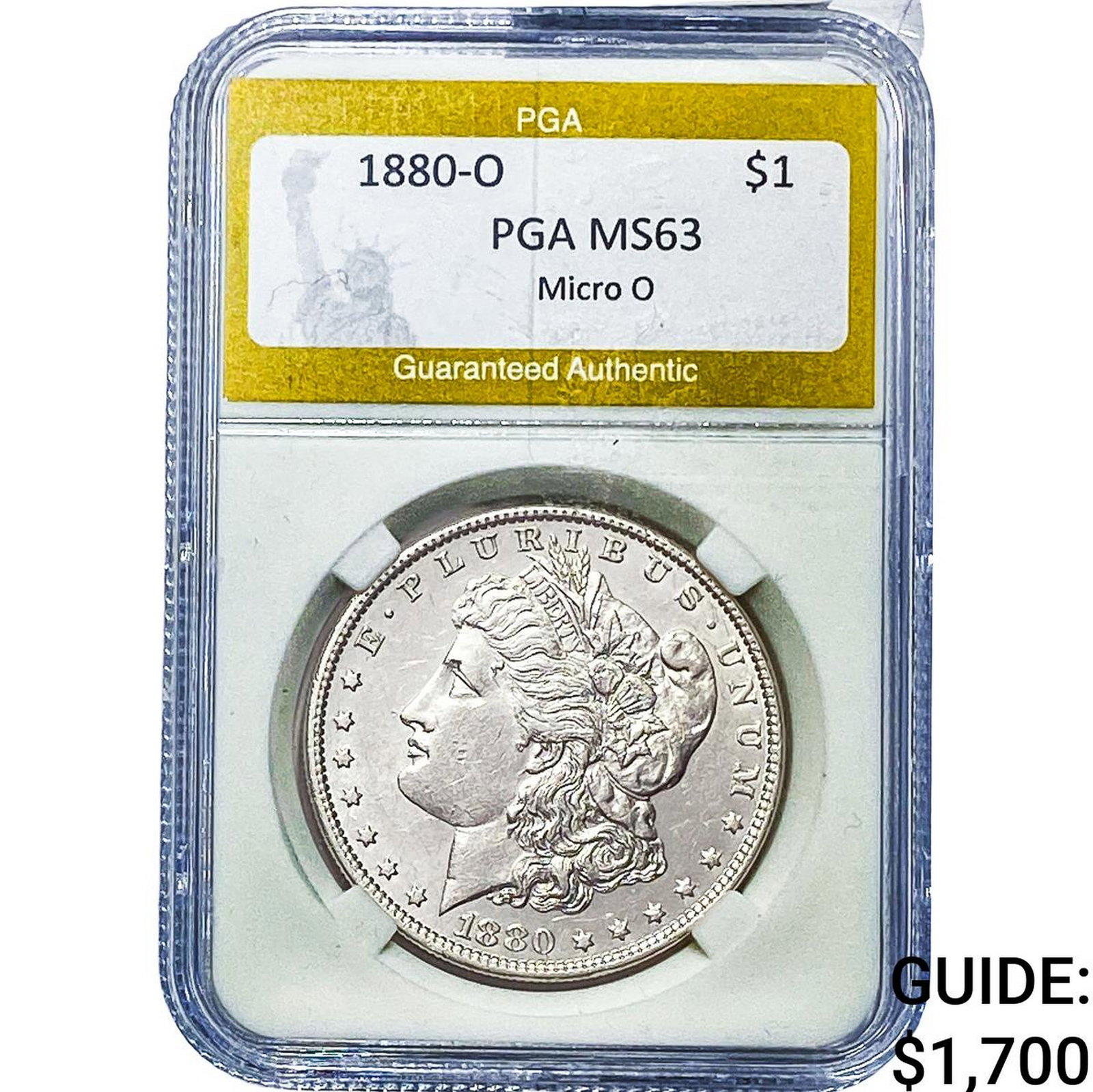 1880-O Morgan Silver Dollar PGA MS63 Mirco O: 1880-O Morgan Silver Dollar PGA MS63 Mirco O
