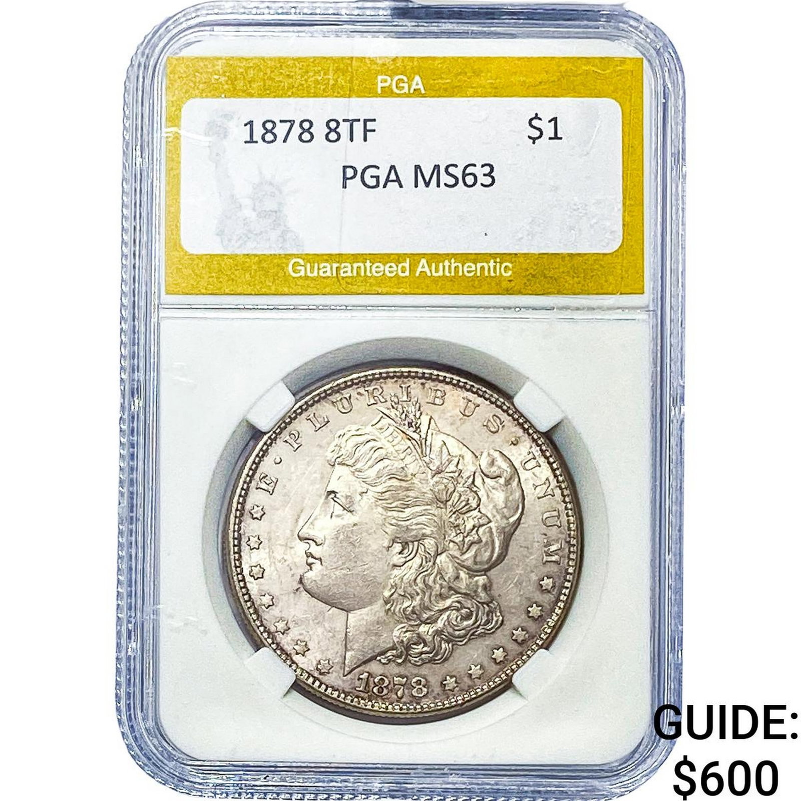 1878 Morgan Silver Dollar PGA MS63: 1878 Morgan Silver Dollar PGA MS63