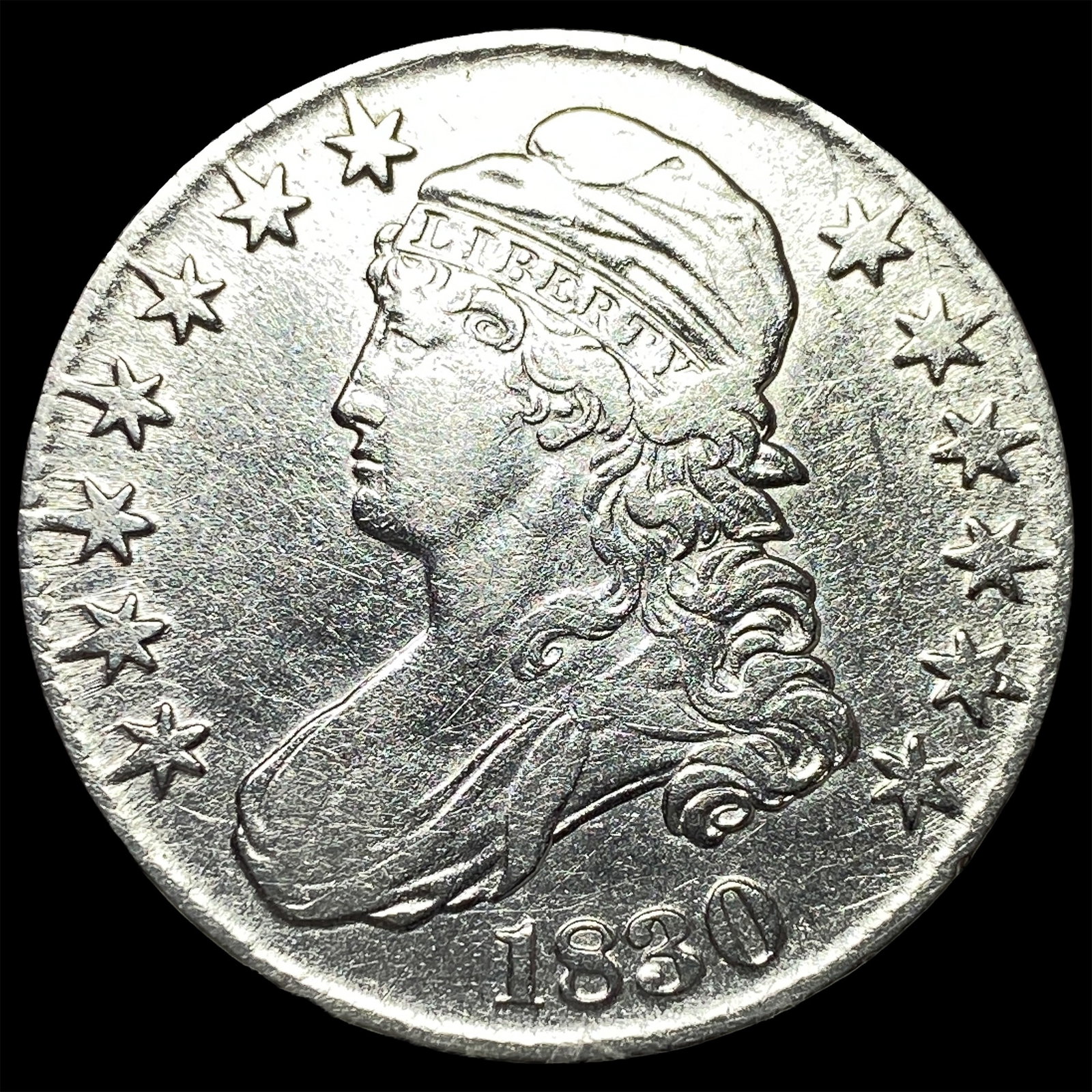 1830 Capped Bust Half Dollar ABOUT UNCIRCULATED: 1830 Capped Bust Half Dollar ABOUT UNCIRCULATED