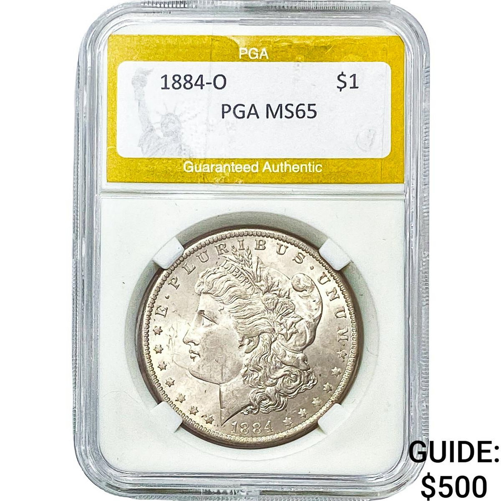 1884-O Morgan Silver Dollar PGA MS65: 1884-O Morgan Silver Dollar PGA MS65