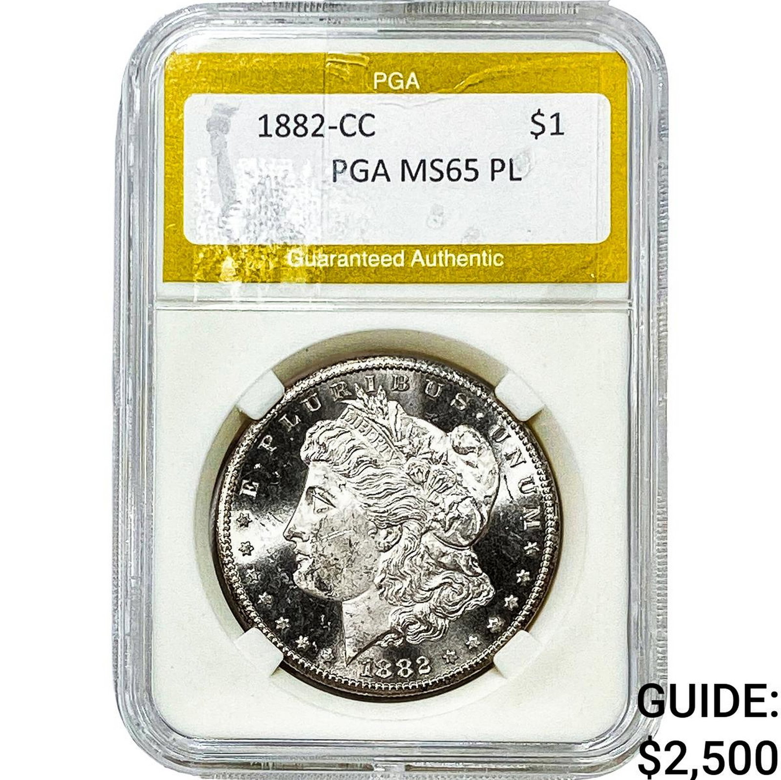 1882-CC Morgan Silver Dollar PGA MS65 PL: 1882-CC Morgan Silver Dollar PGA MS65 PL