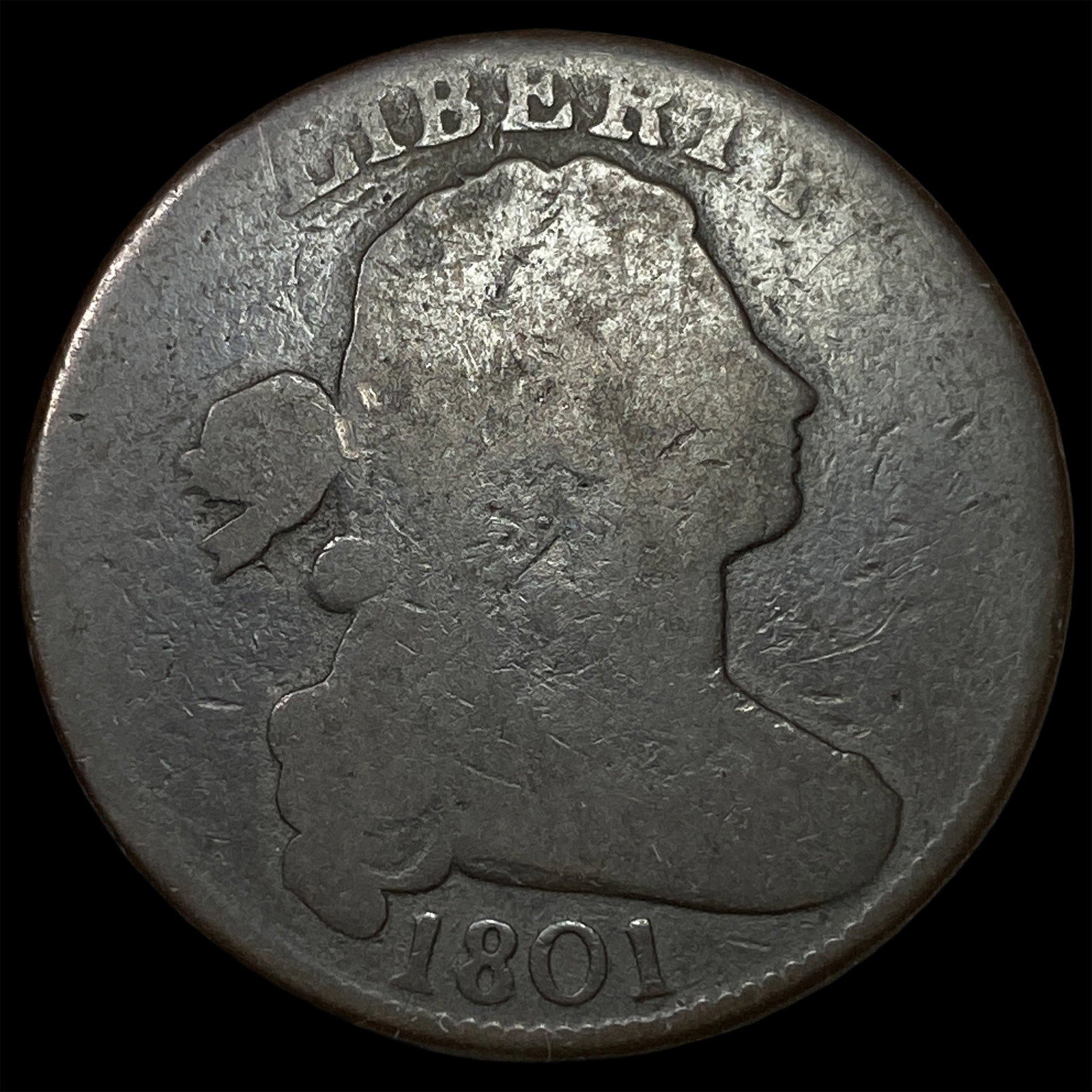 1801 Draped Bust Large Cent NICELY CIRCULATED: 1801 Draped Bust Large Cent NICELY CIRCULATED